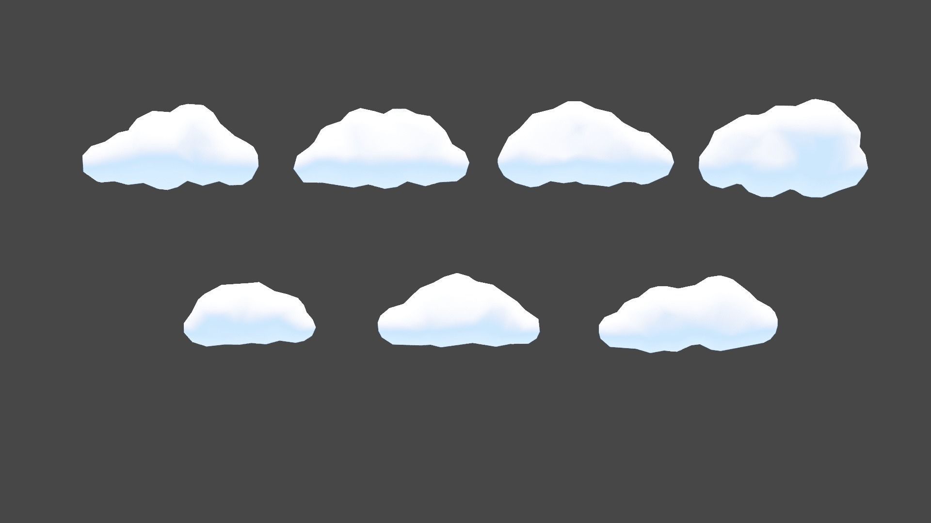 Lowpoly Stylized Cloud Pack Low-poly 3D model_7