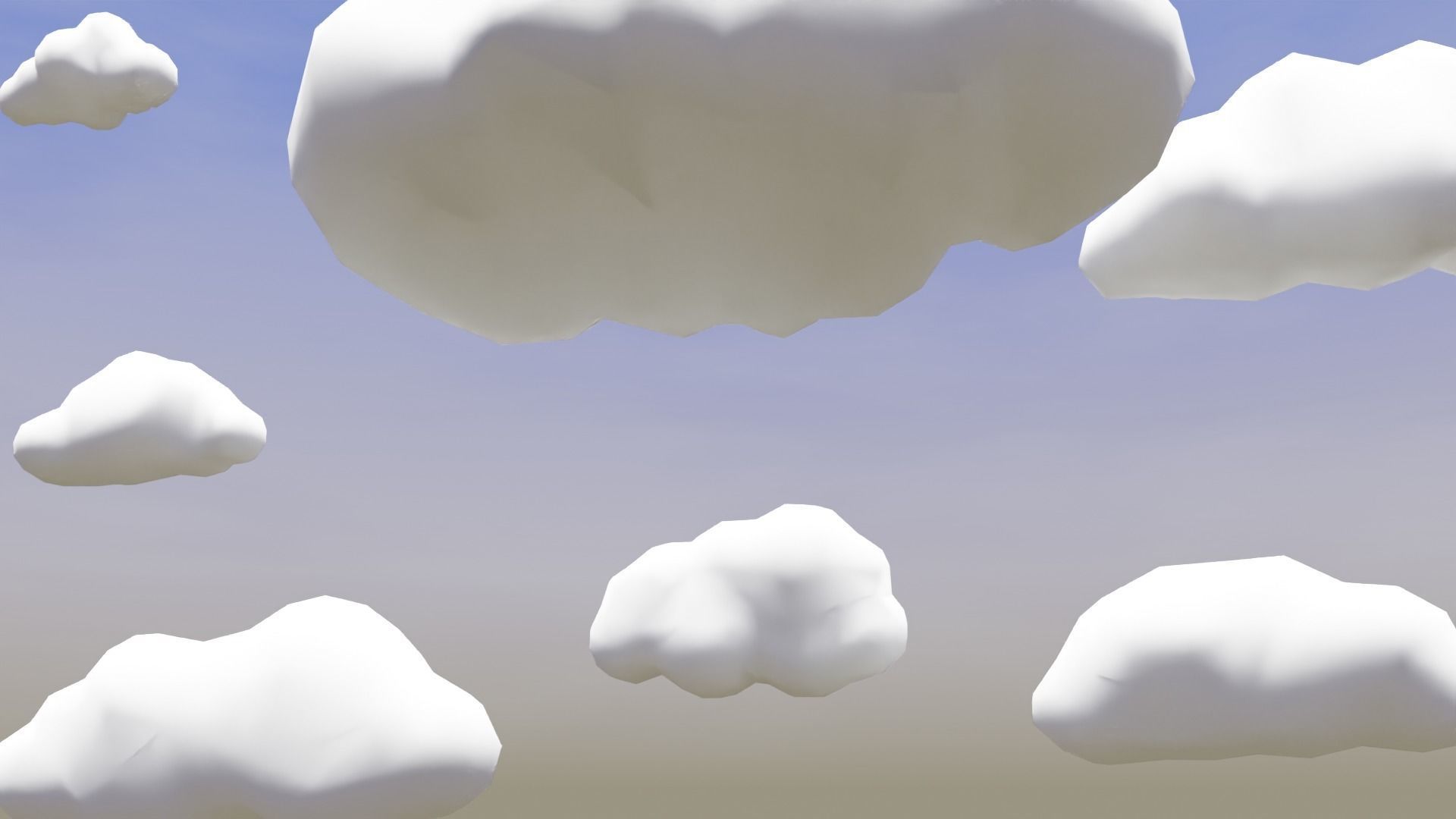 Lowpoly Stylized Cloud Pack Low-poly 3D model_4
