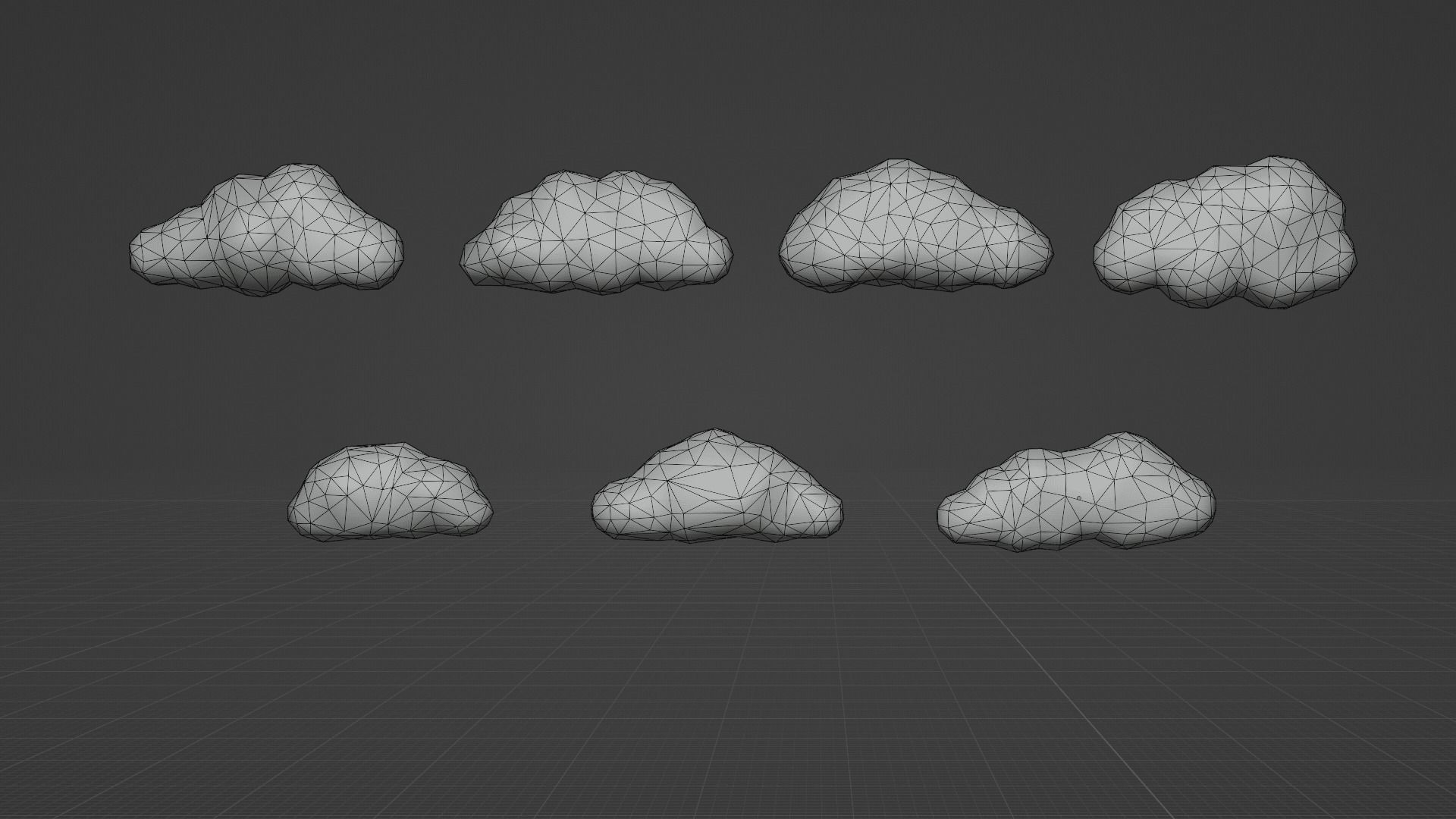 Lowpoly Stylized Cloud Pack Low-poly 3D model_5