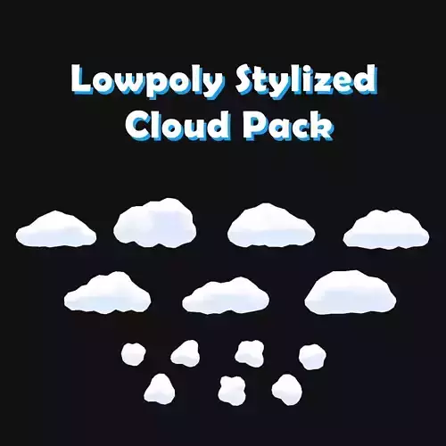 Lowpoly Stylized Cloud Pack Low-poly 3D model