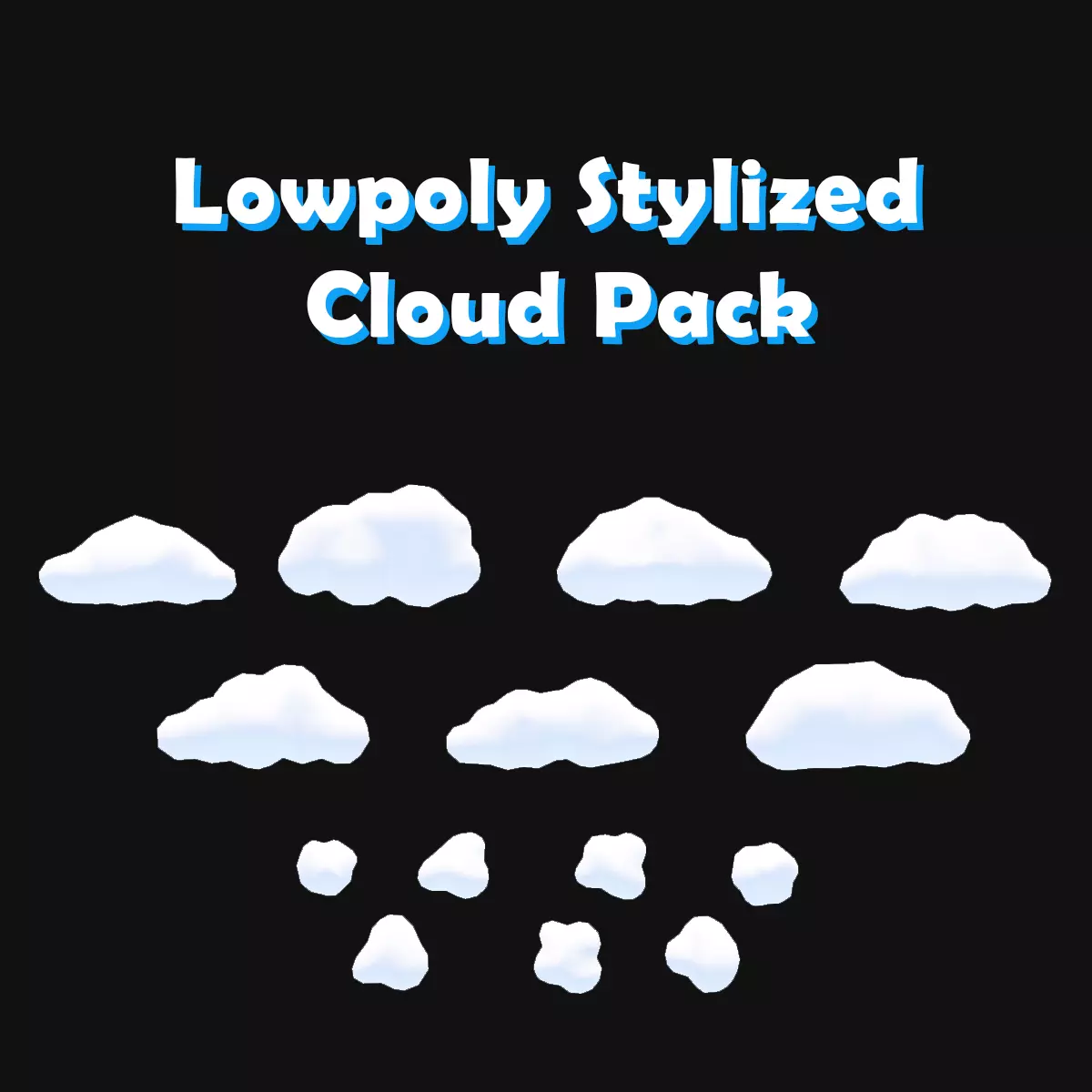 Lowpoly Stylized Cloud Pack Low-poly 3D model_0