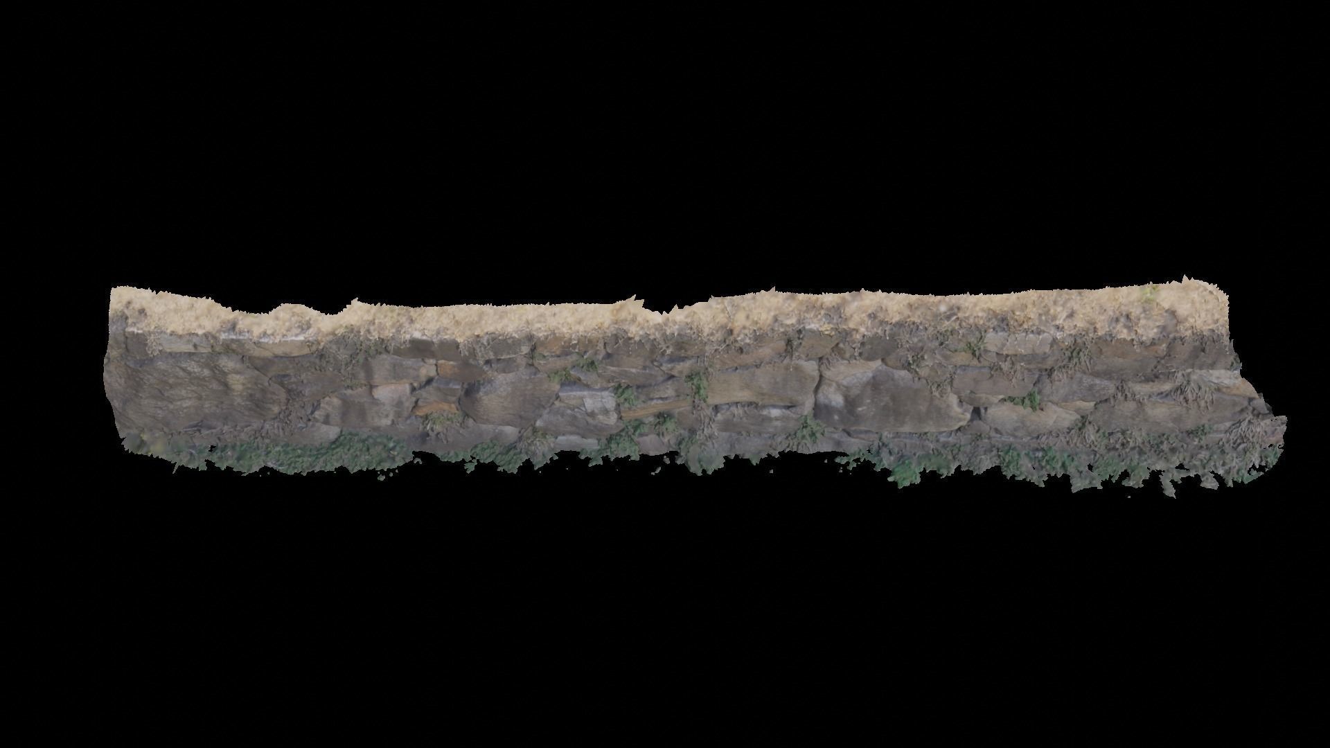 A stone wall on a closed site 3D model_5