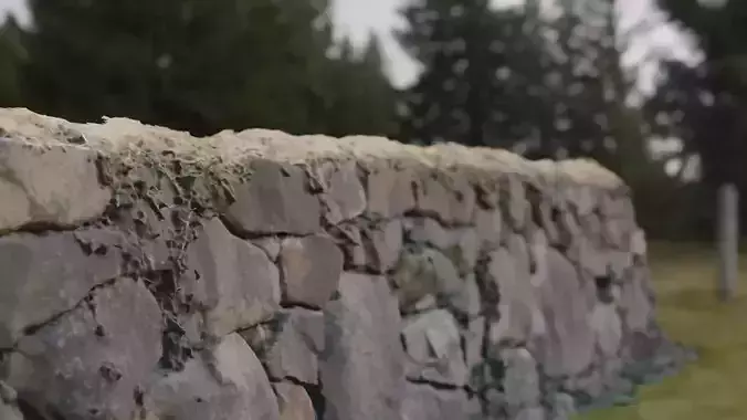 A stone wall on a closed site
