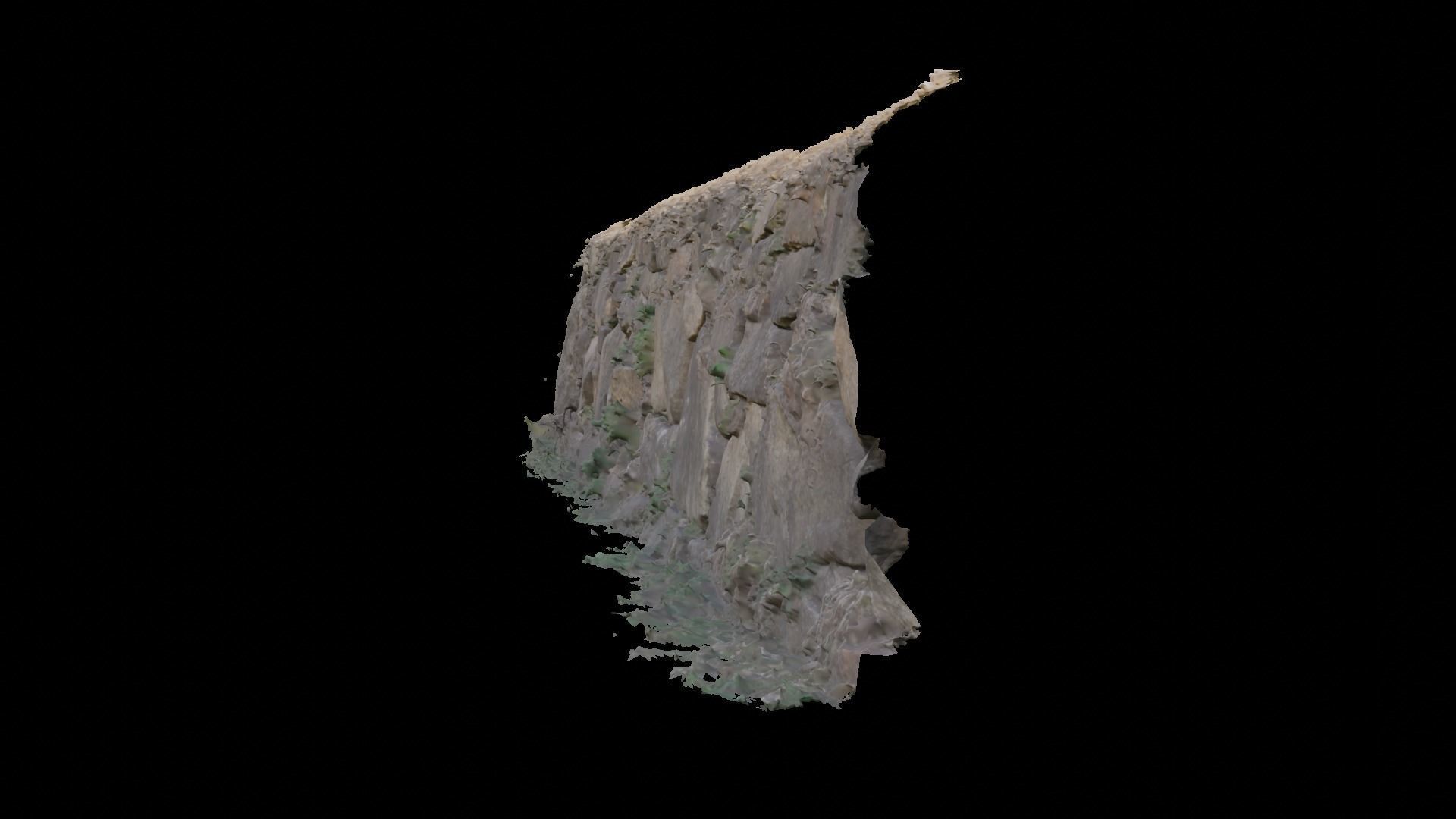 A stone wall on a closed site 3D model_4