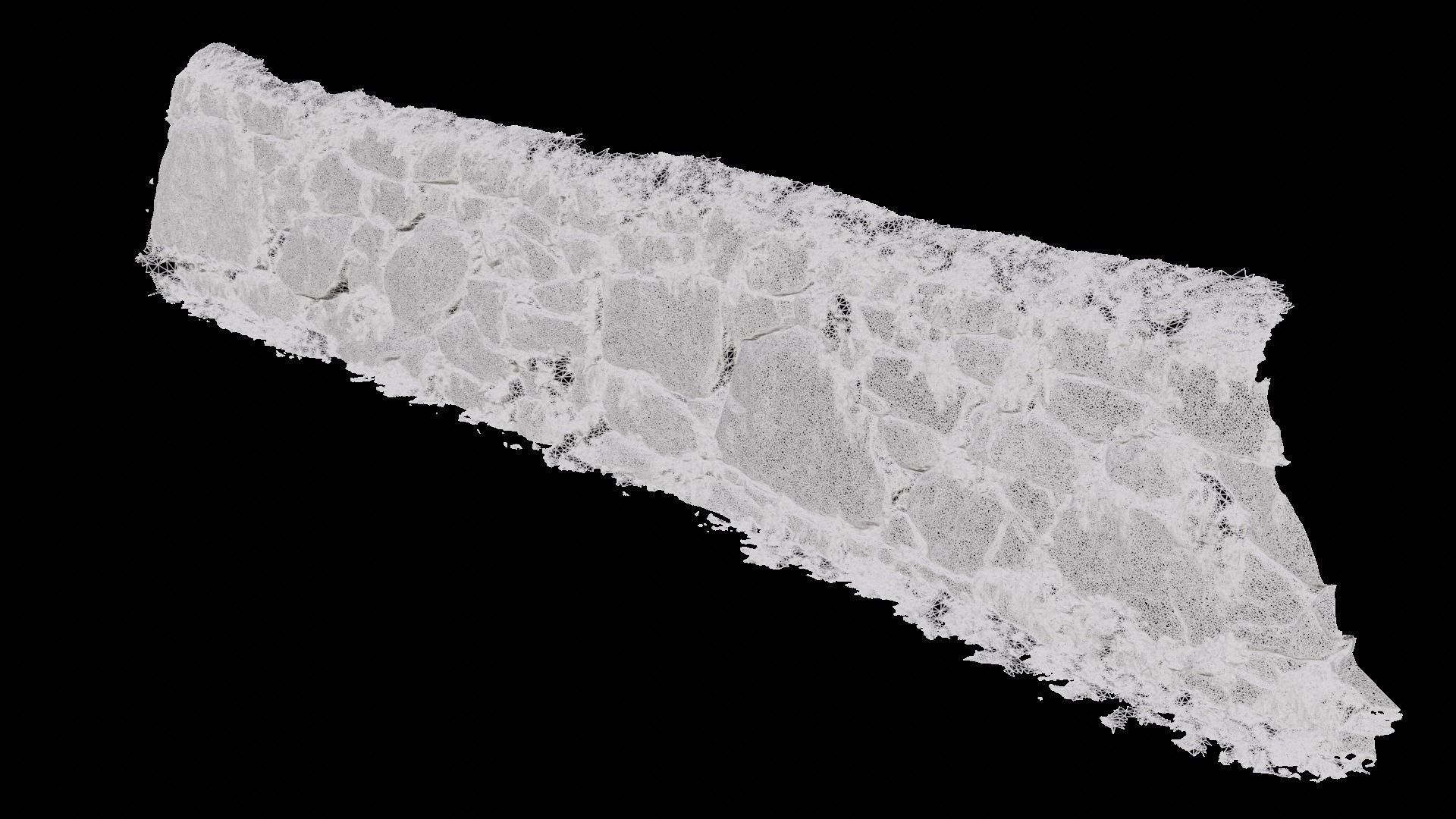 A stone wall on a closed site 3D model_6