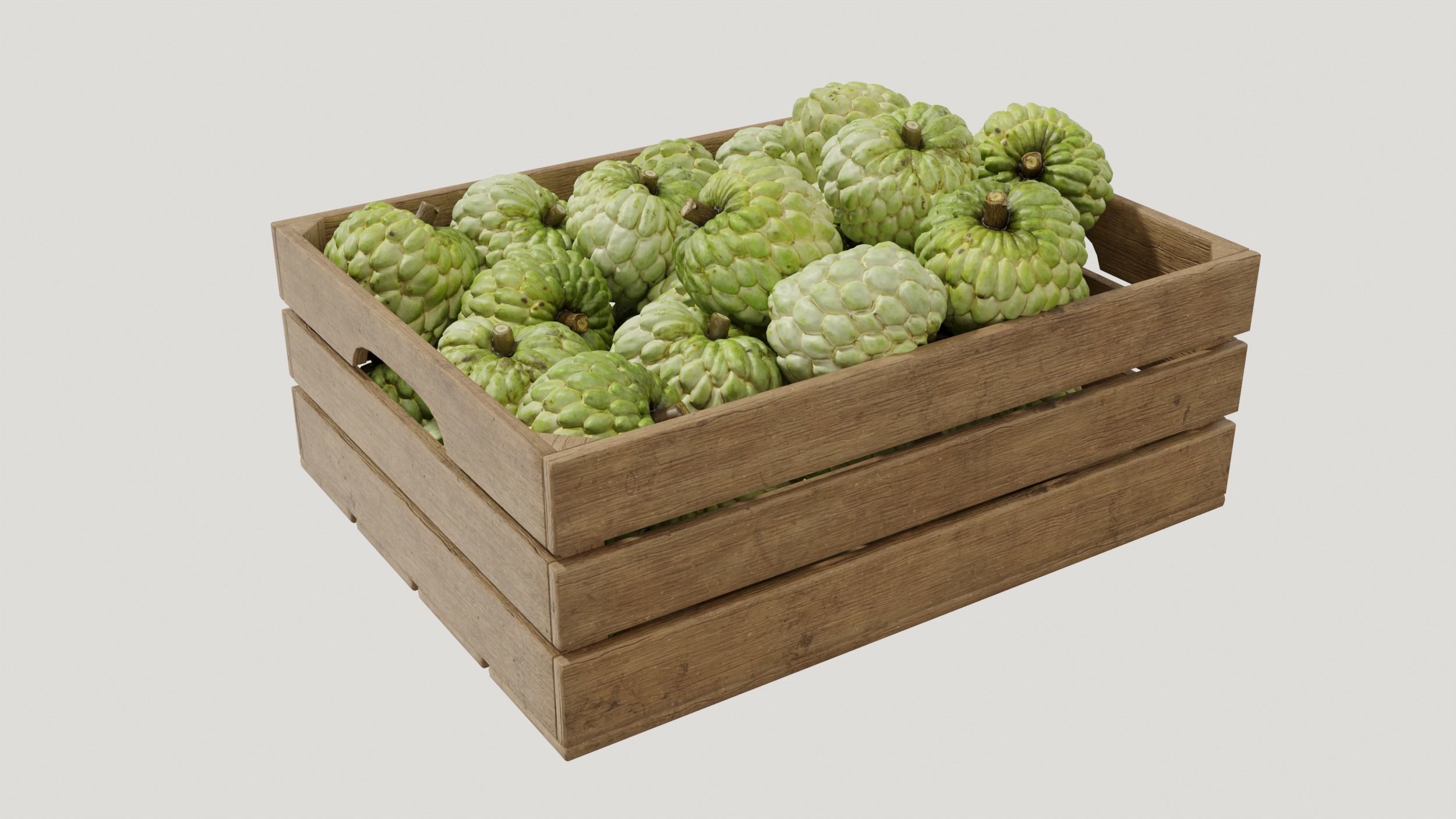 annona squamosa crates 3D model_2