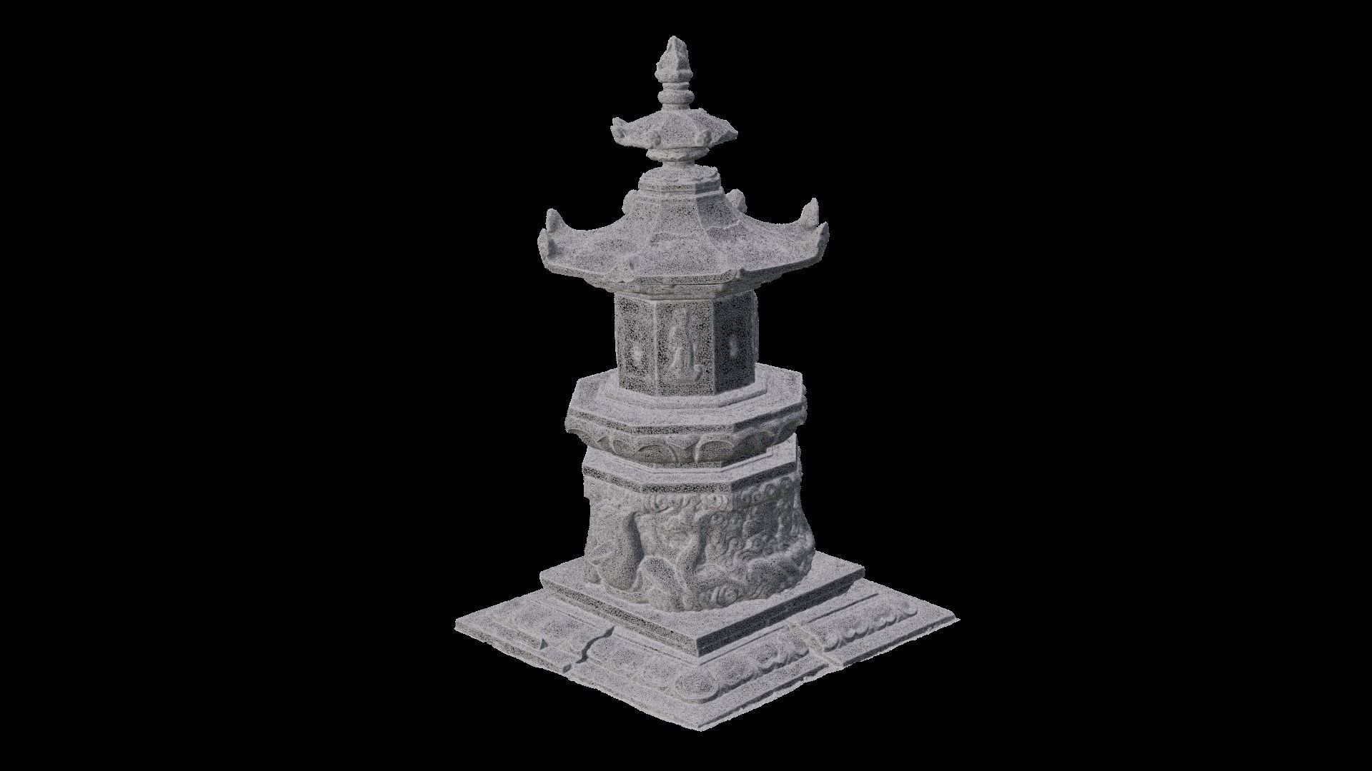 Stupa of Buddhist Monk Wonjong at Godalsa Temple Site 3D model_6