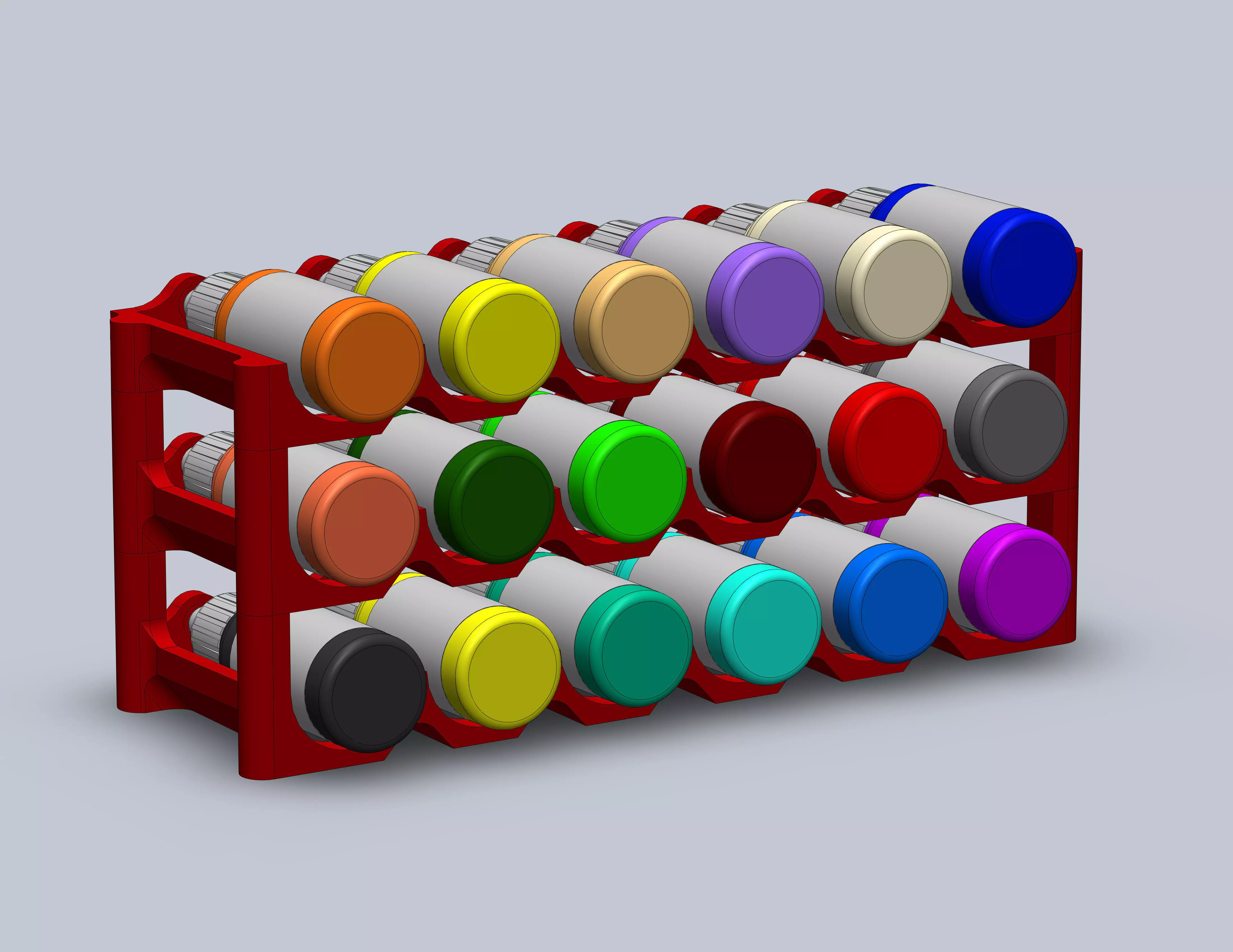 17ML PAINT CANS STAND 3D print model