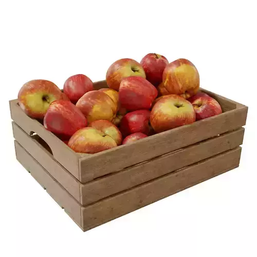 apple crates set 02 3D model