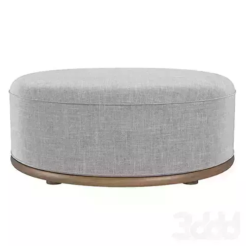 Round fabric pouf