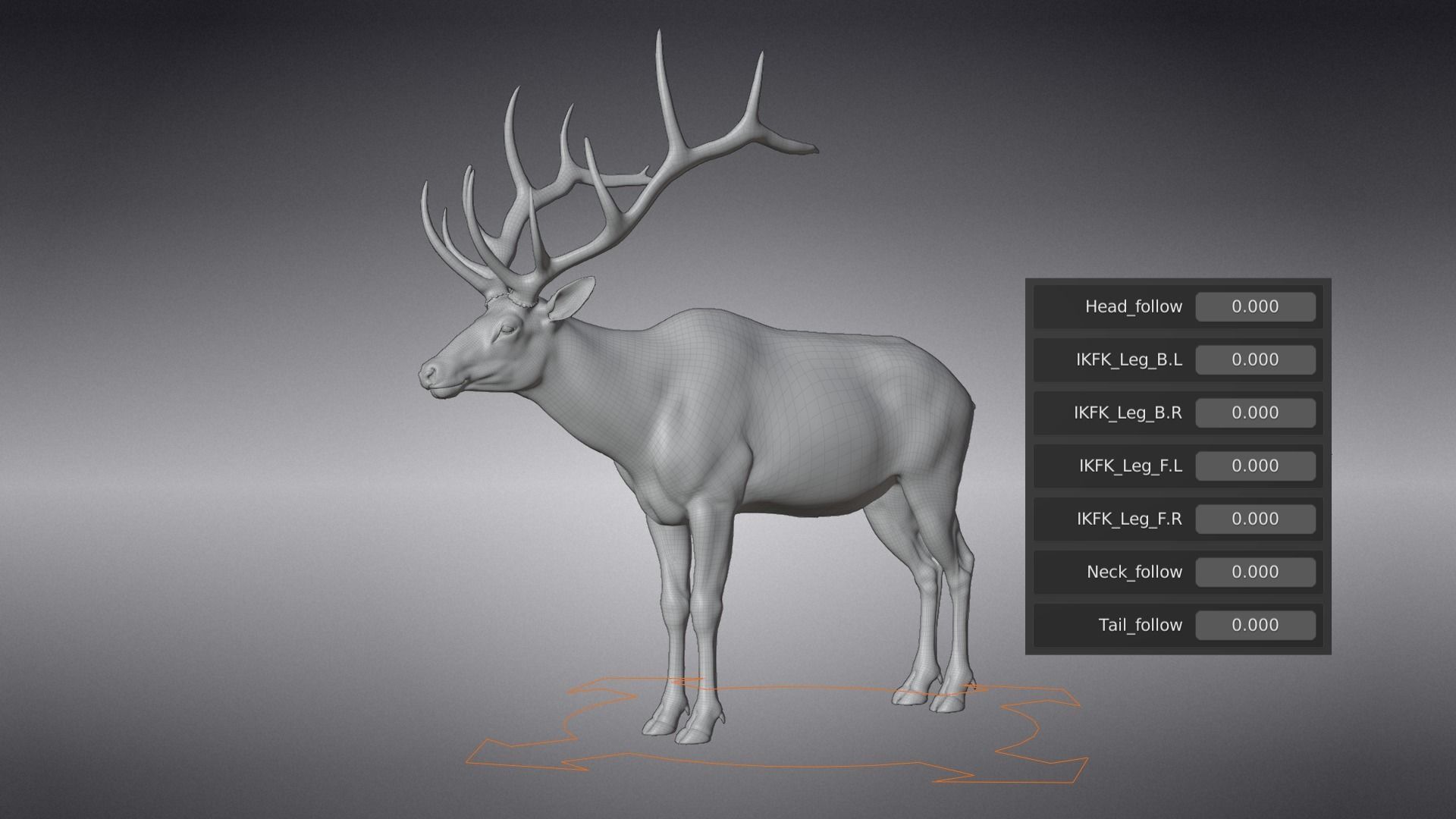 Male Elk Animated VFX Grace 3D model_26