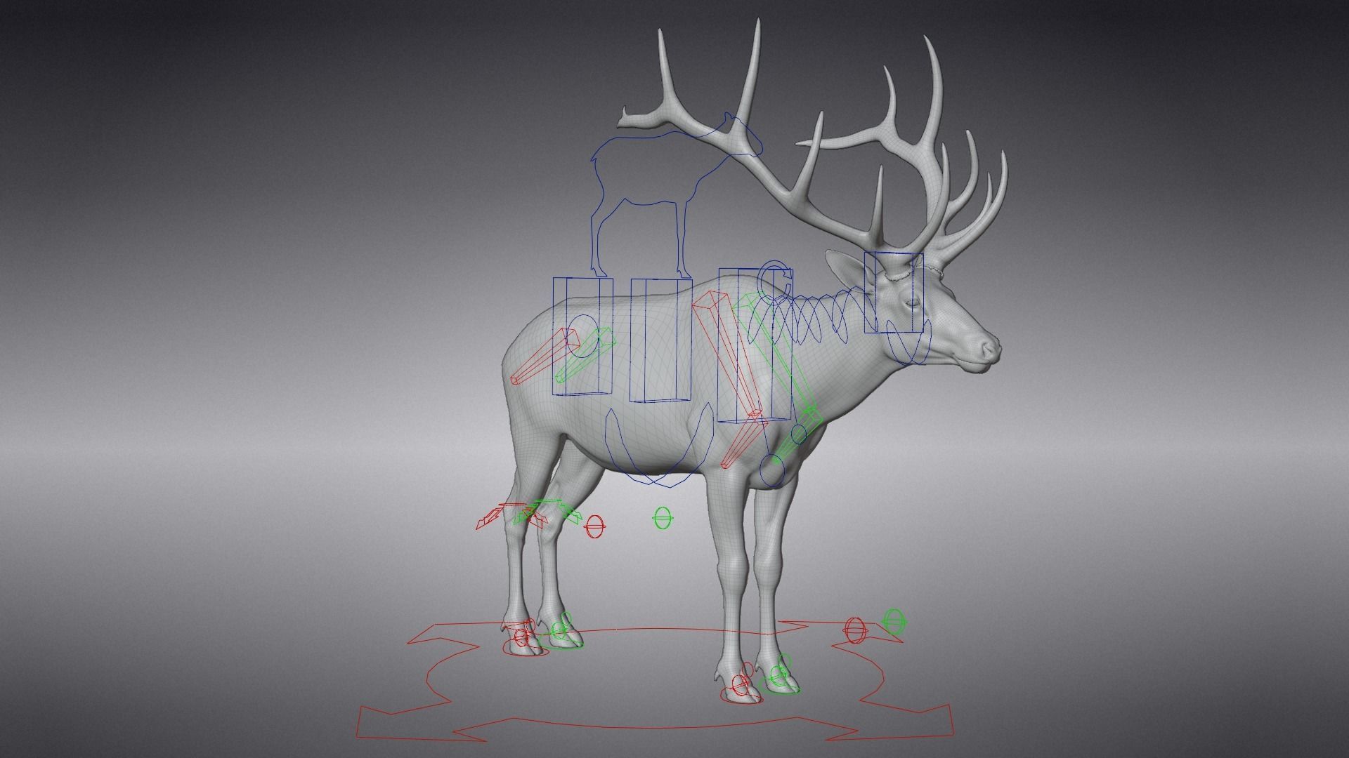Male Elk Animated VFX Grace 3D model_22