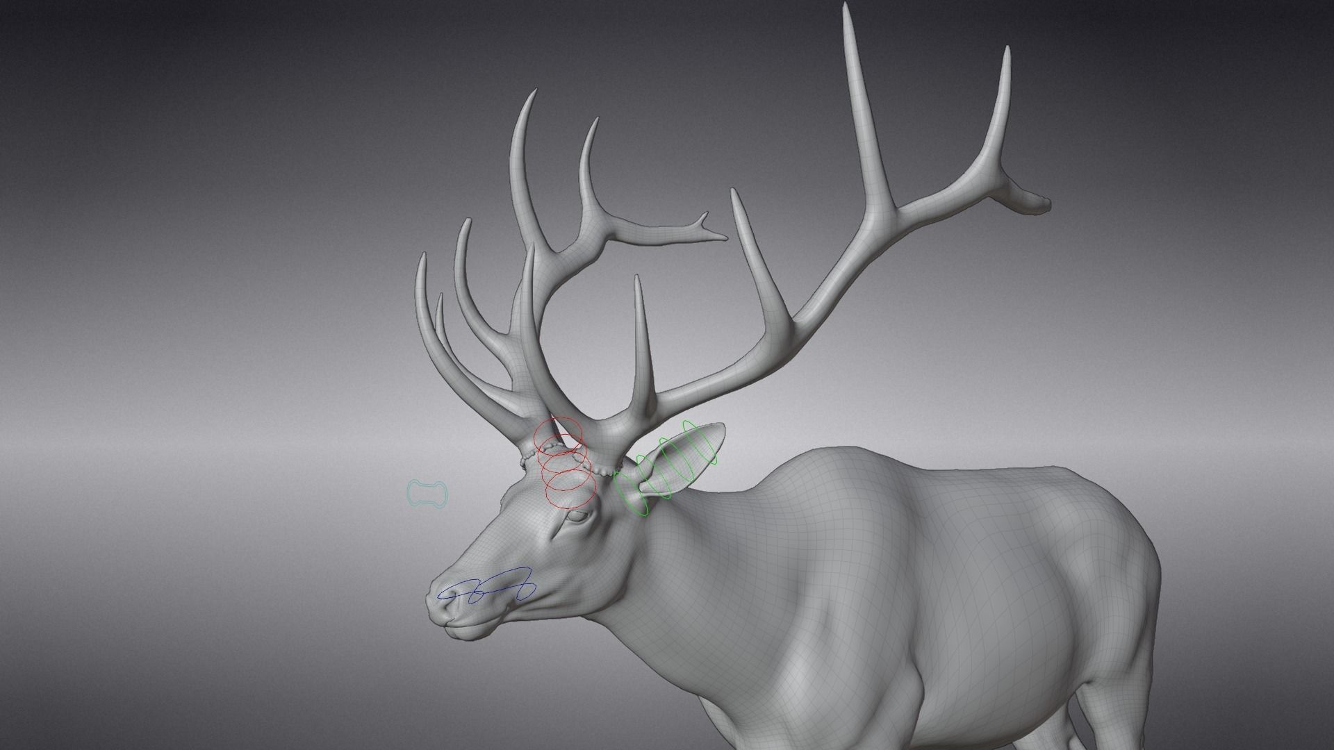 Male Elk Animated VFX Grace 3D model_24