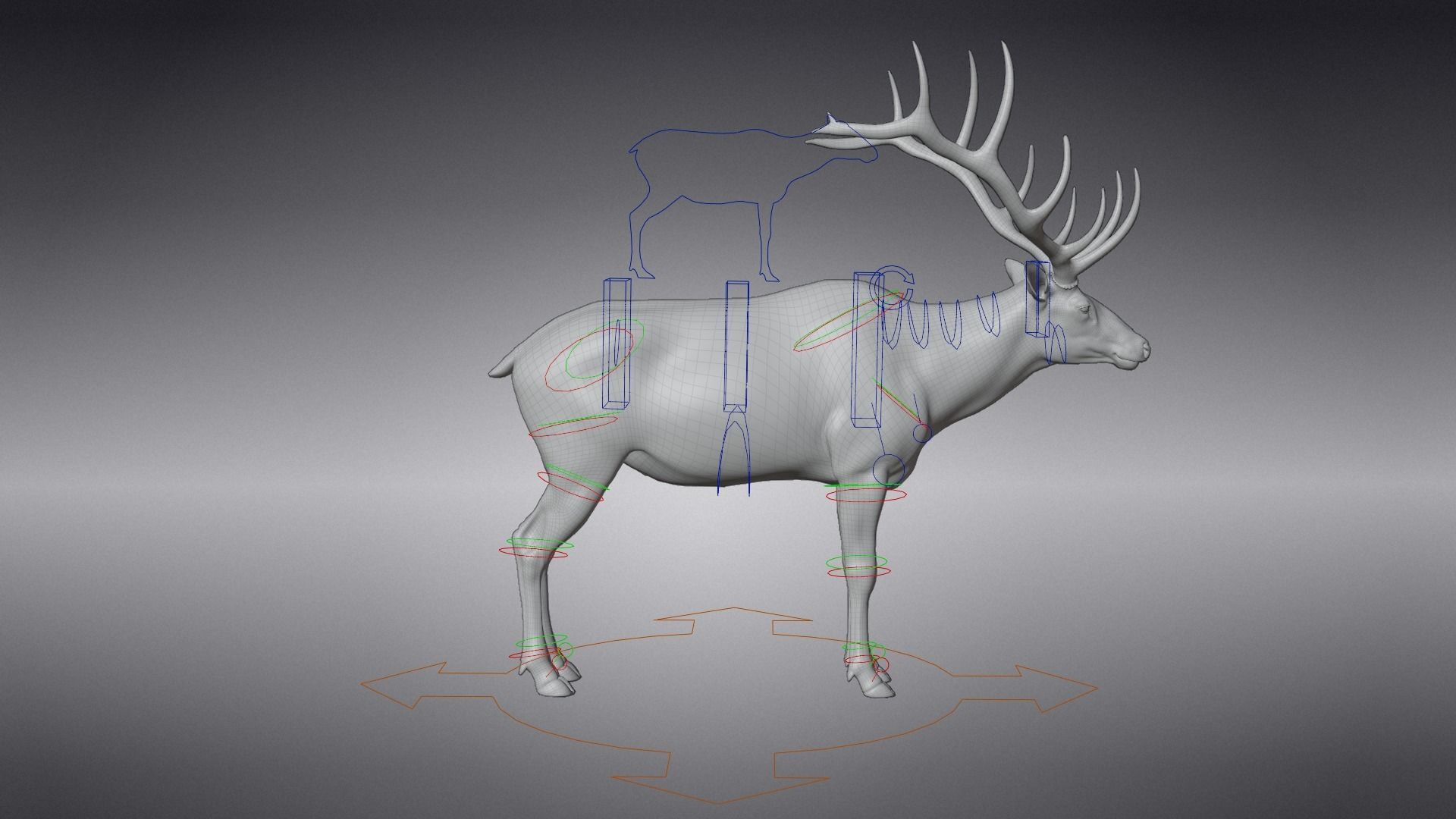 Male Elk Animated VFX Grace 3D model_21