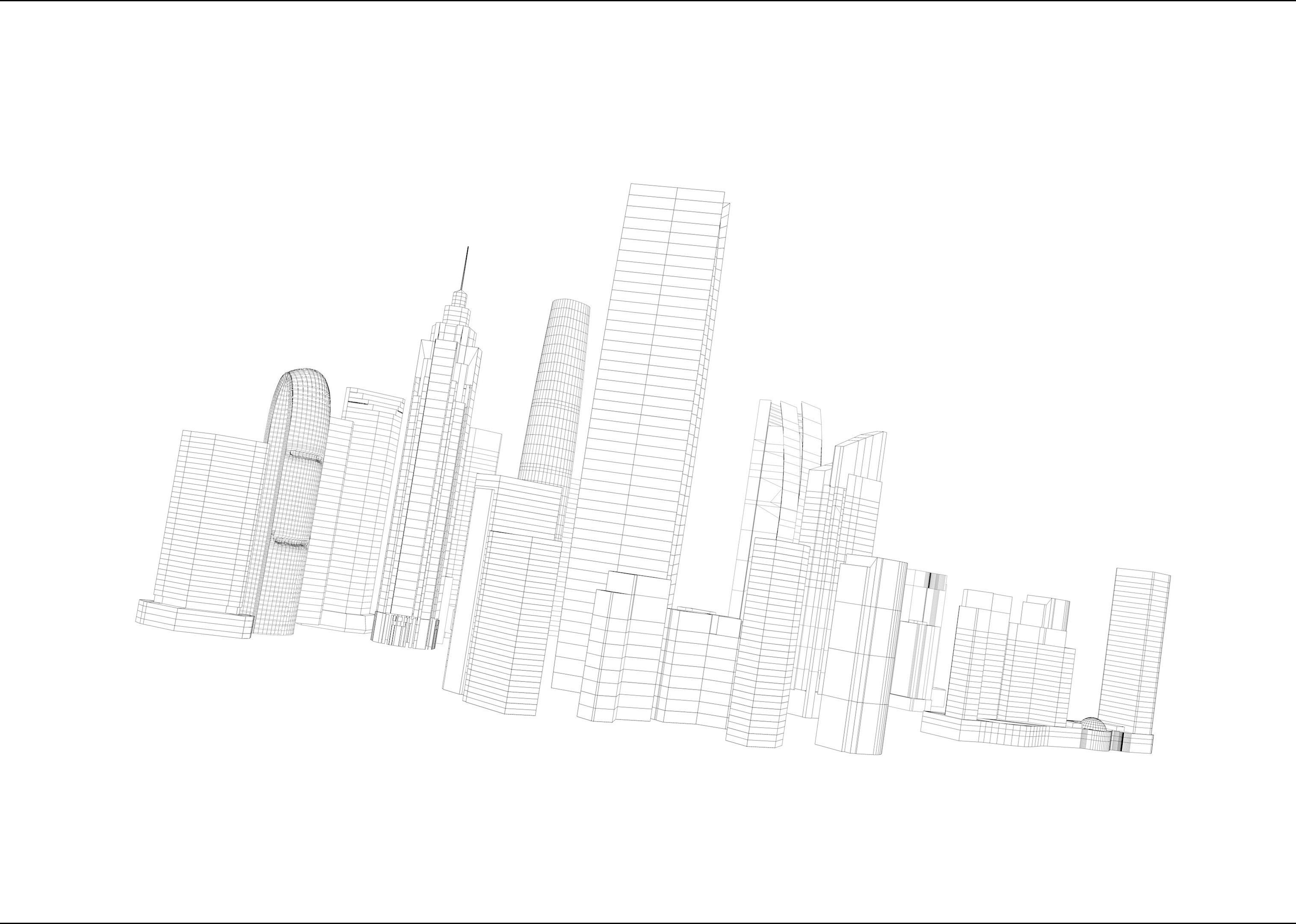 Hologram City 3D model_6