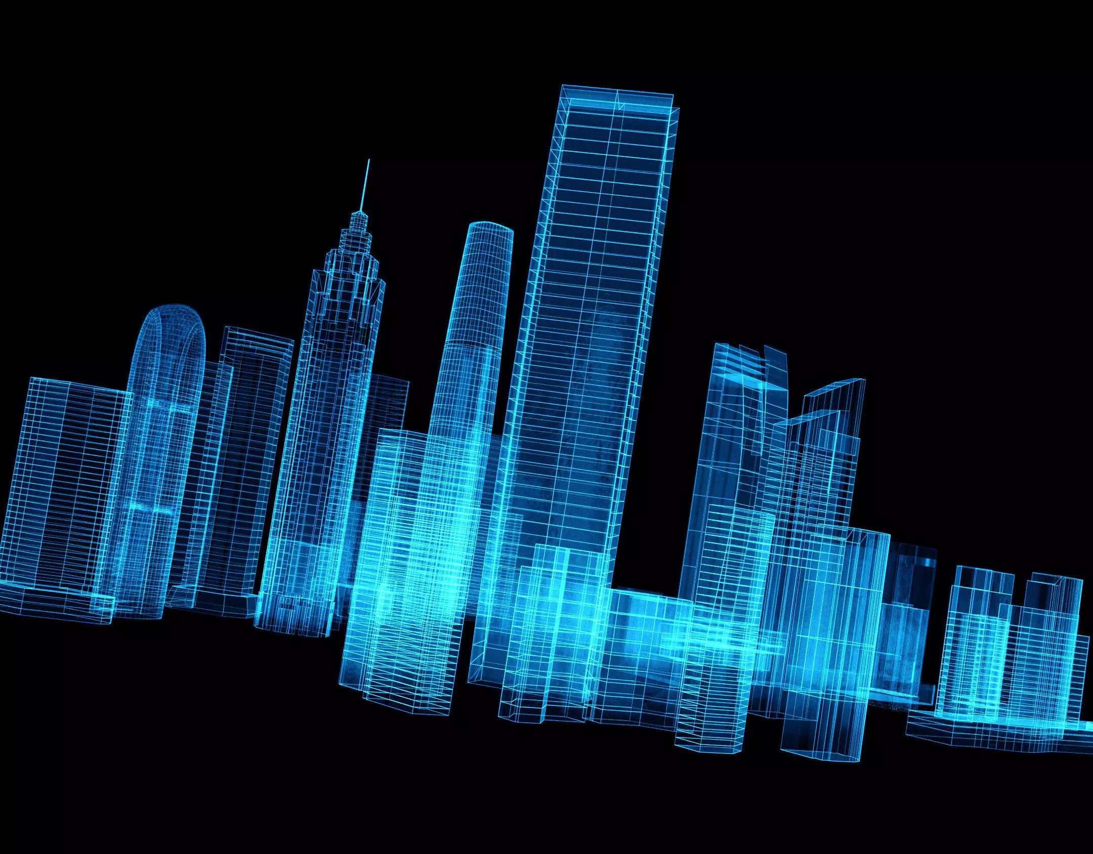 Hologram City 3D model_0