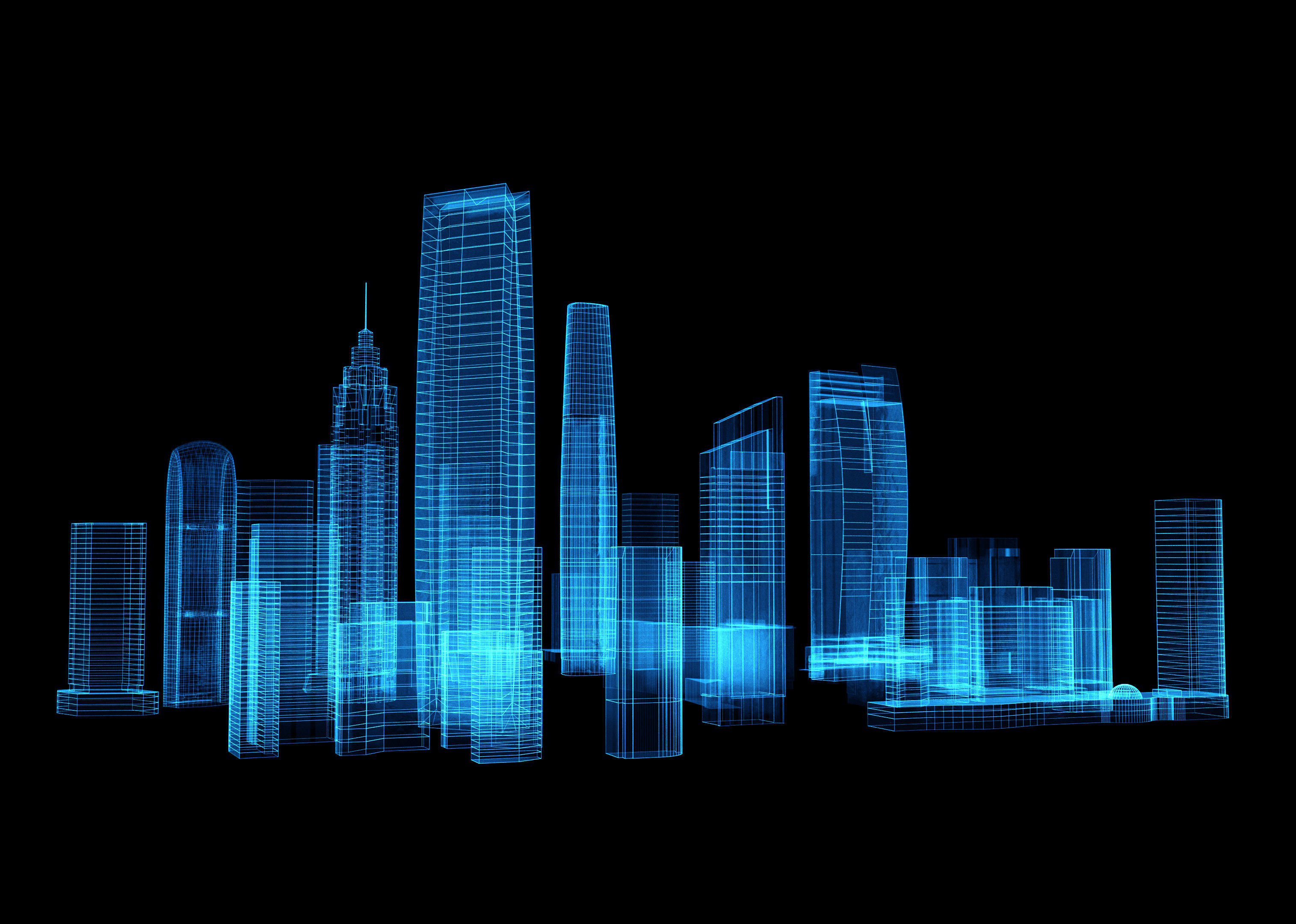 Hologram City 3D model_2