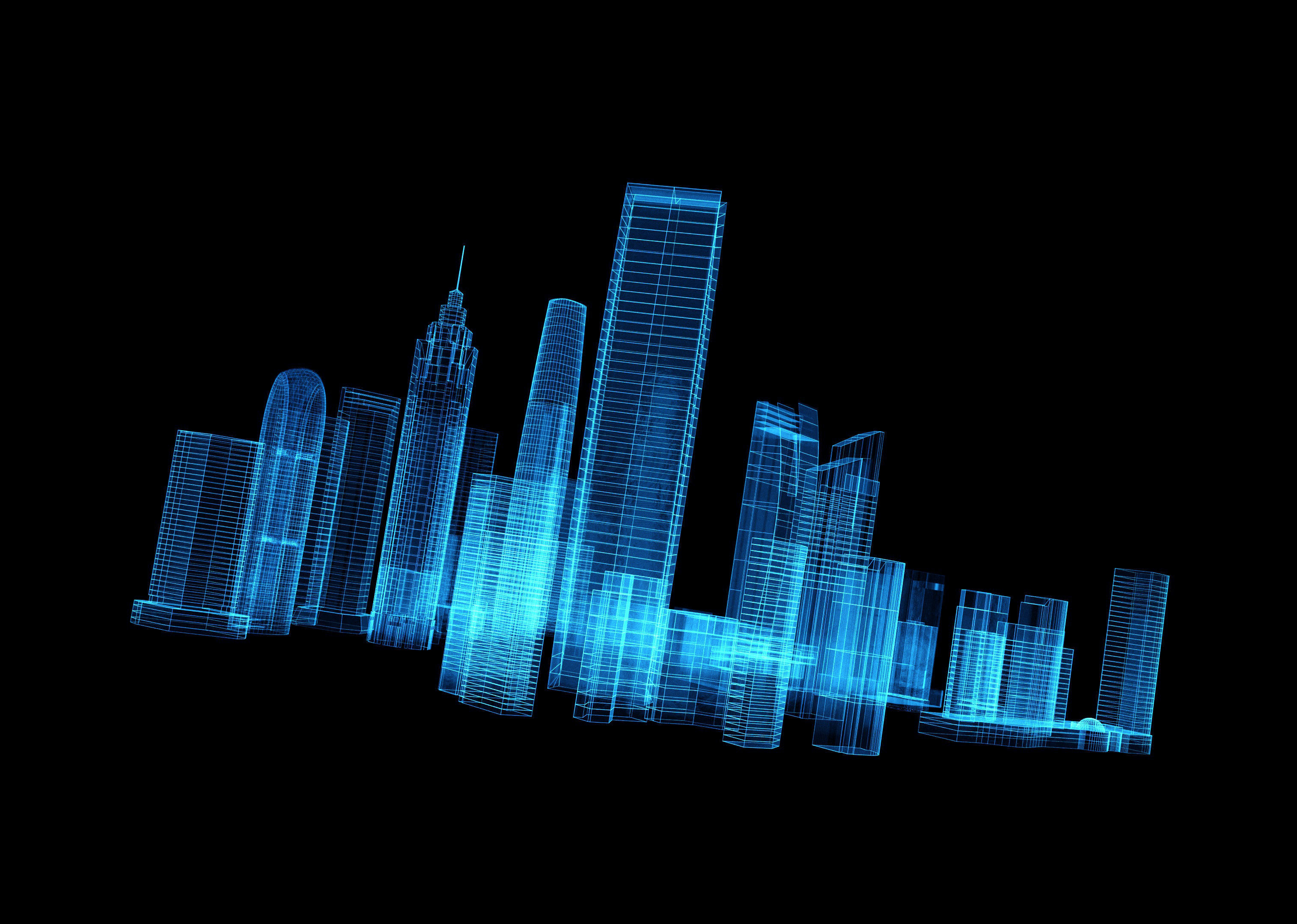 Hologram City 3D model_1