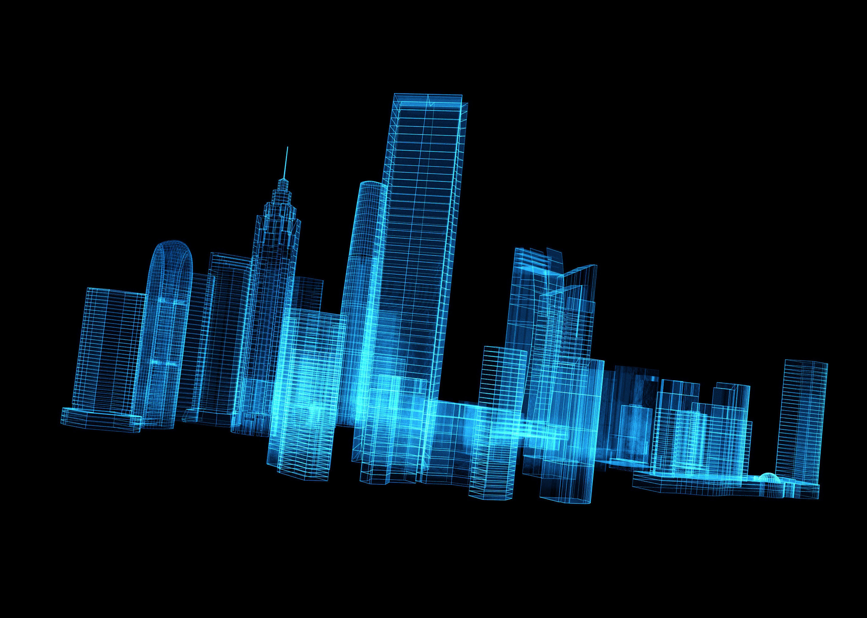 Hologram City 3D model_5