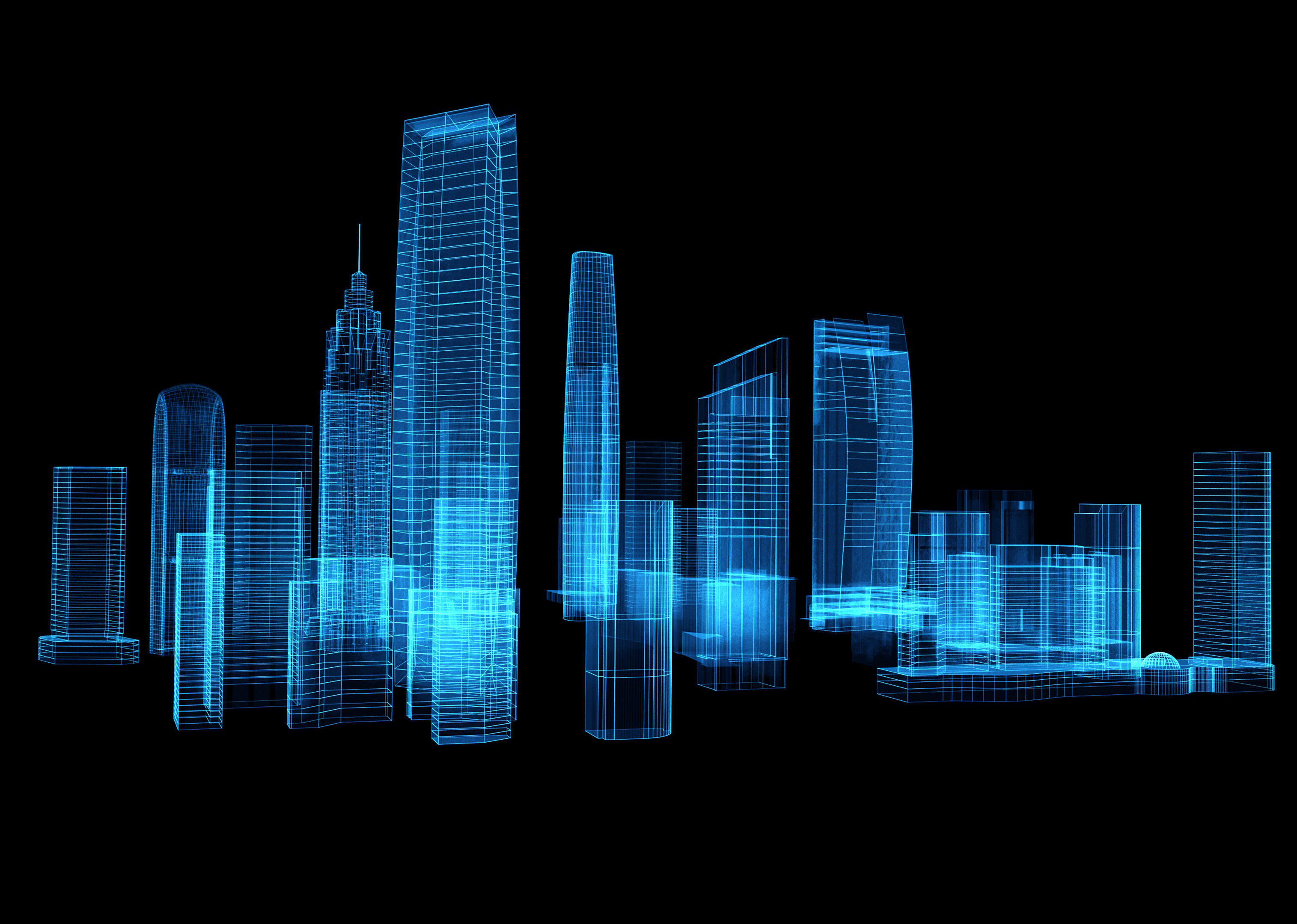 Hologram City 3D model_3