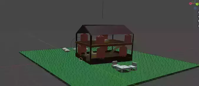 Pillowcafe house with table and chairs