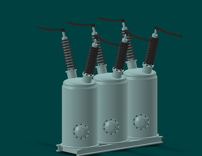 OIL-CIRCUIT-BREAKER-ELECTRIC-SUBSTATION three electrical tran... 3D print model