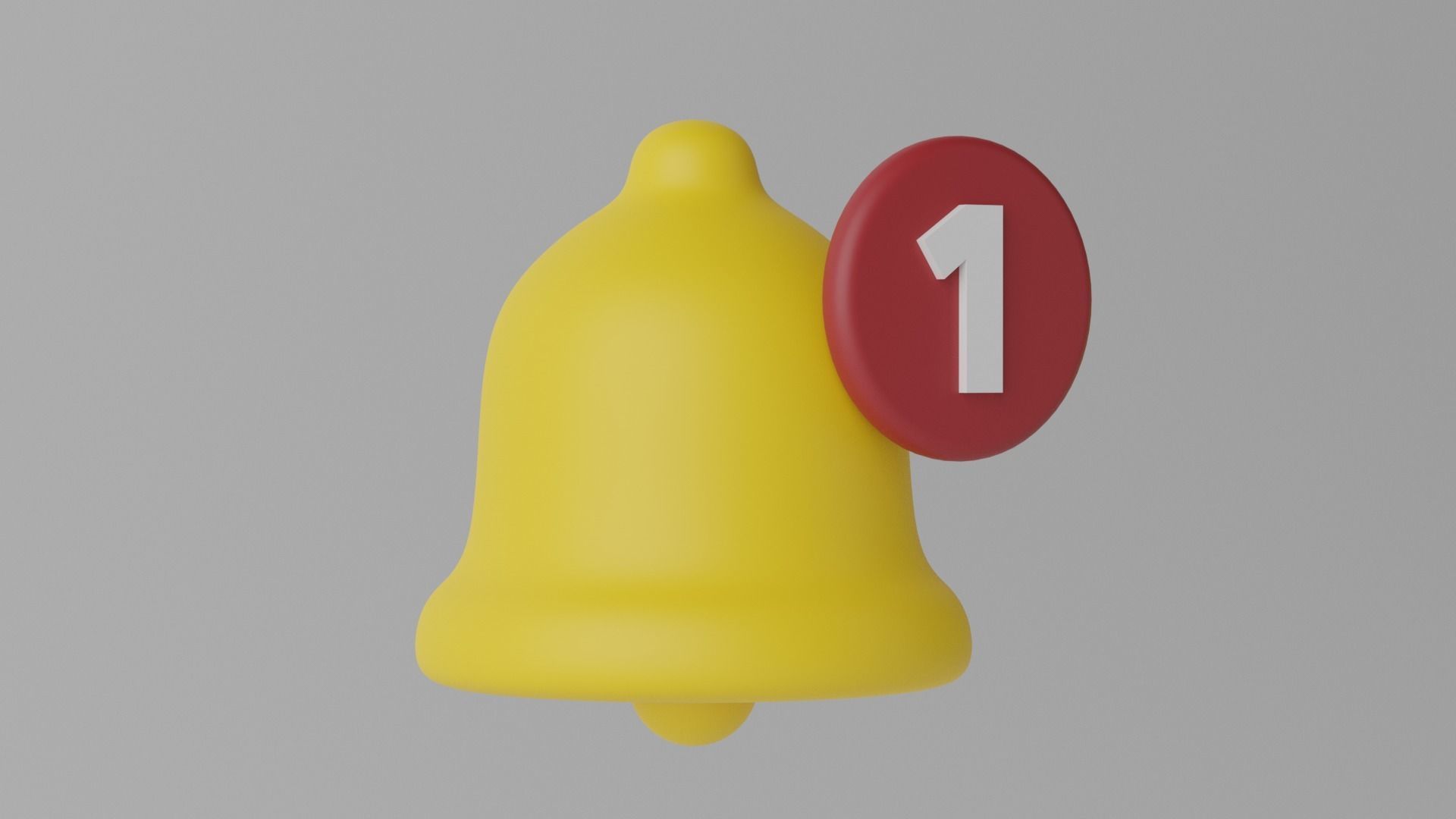 Cartoon Notification Bell with Reminder Number Low-poly 3D model_8