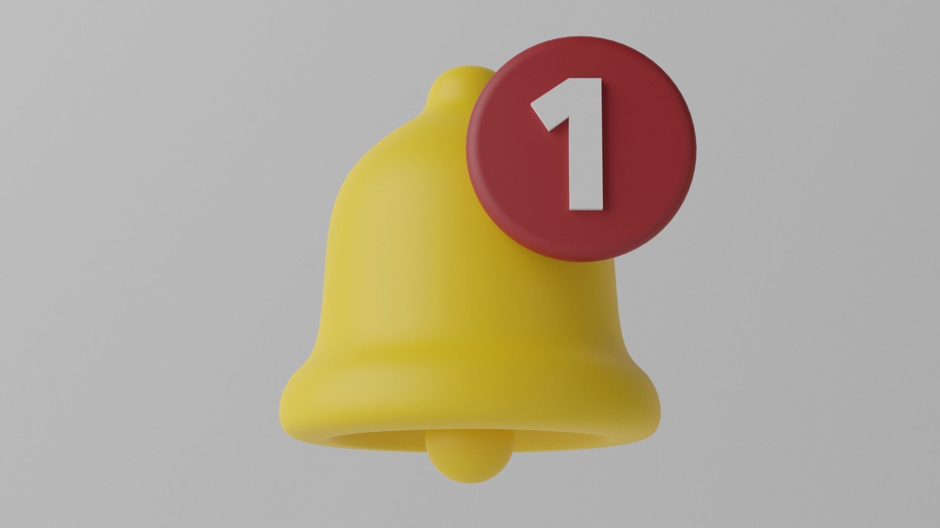 Cartoon Notification Bell with Reminder Number Low-poly 3D model_10