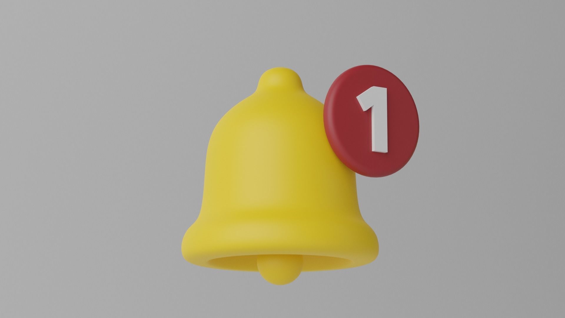 Cartoon Notification Bell with Reminder Number Low-poly 3D model_3
