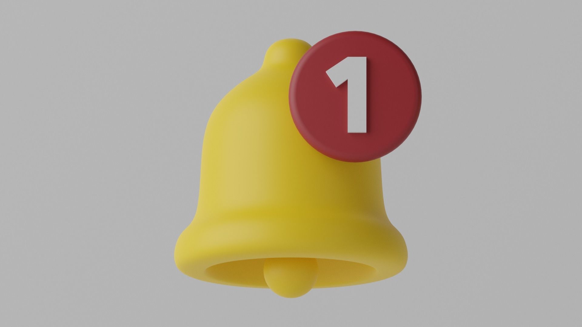 Cartoon Notification Bell with Reminder Number Low-poly 3D model_9