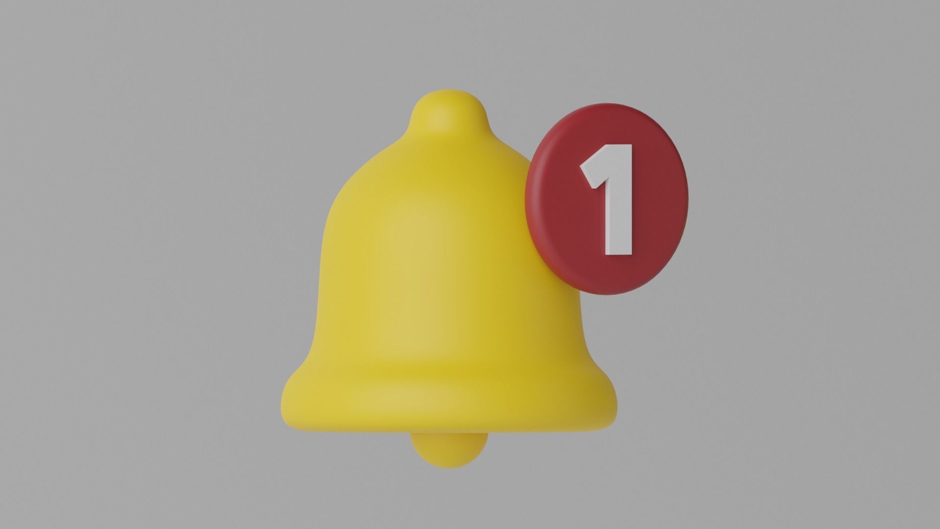 Cartoon Notification Bell with Reminder Number Low-poly 3D model_7