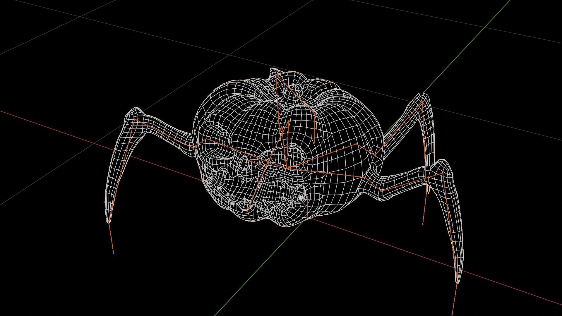 Halloween Pumpkin Monster Low-poly 3D model_11