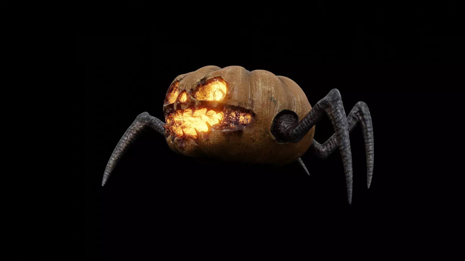 Halloween Pumpkin Monster Low-poly 3D model_0