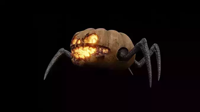 Halloween Pumpkin Monster Low-poly 3D model