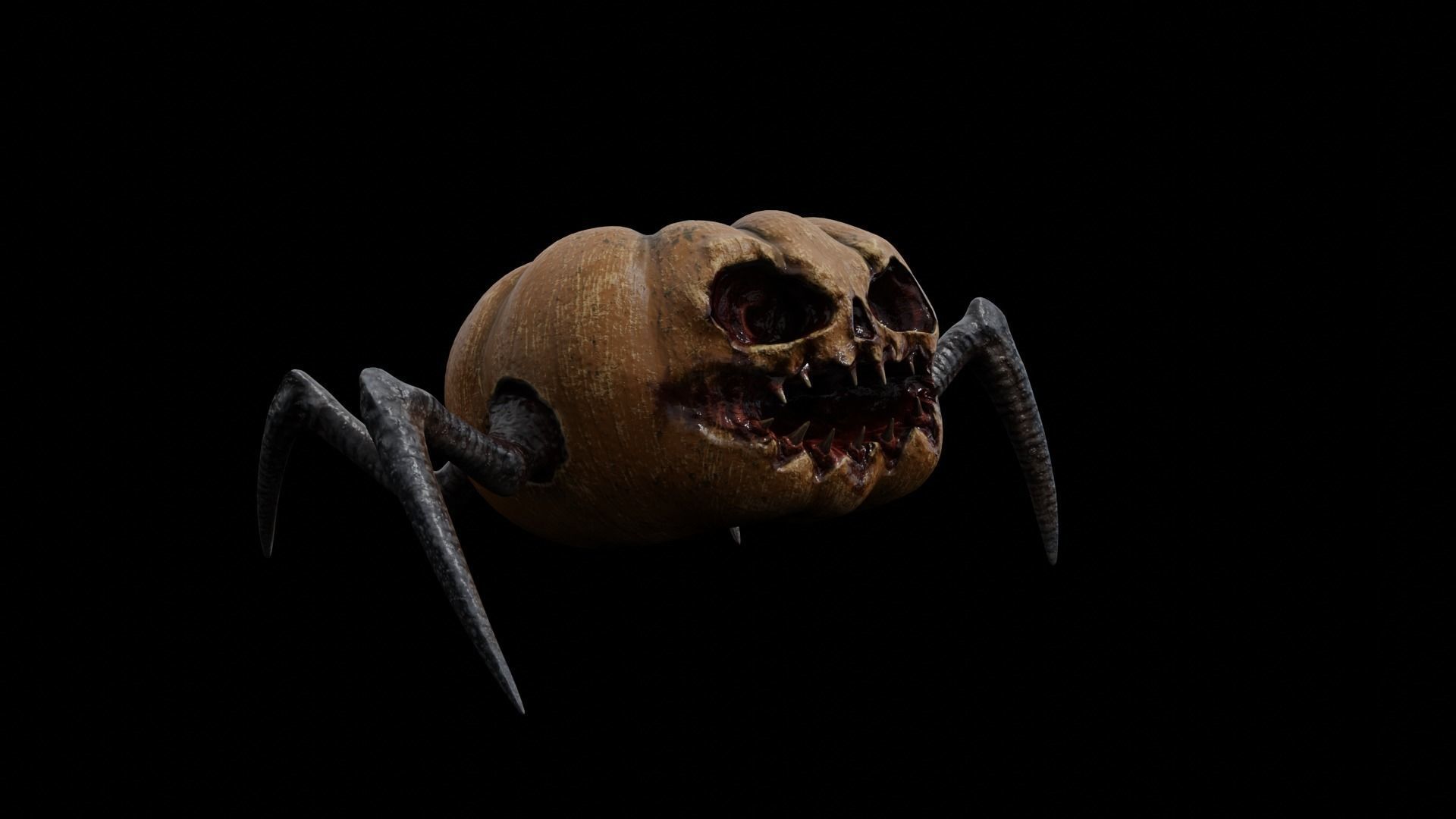 Halloween Pumpkin Monster Low-poly 3D model_9