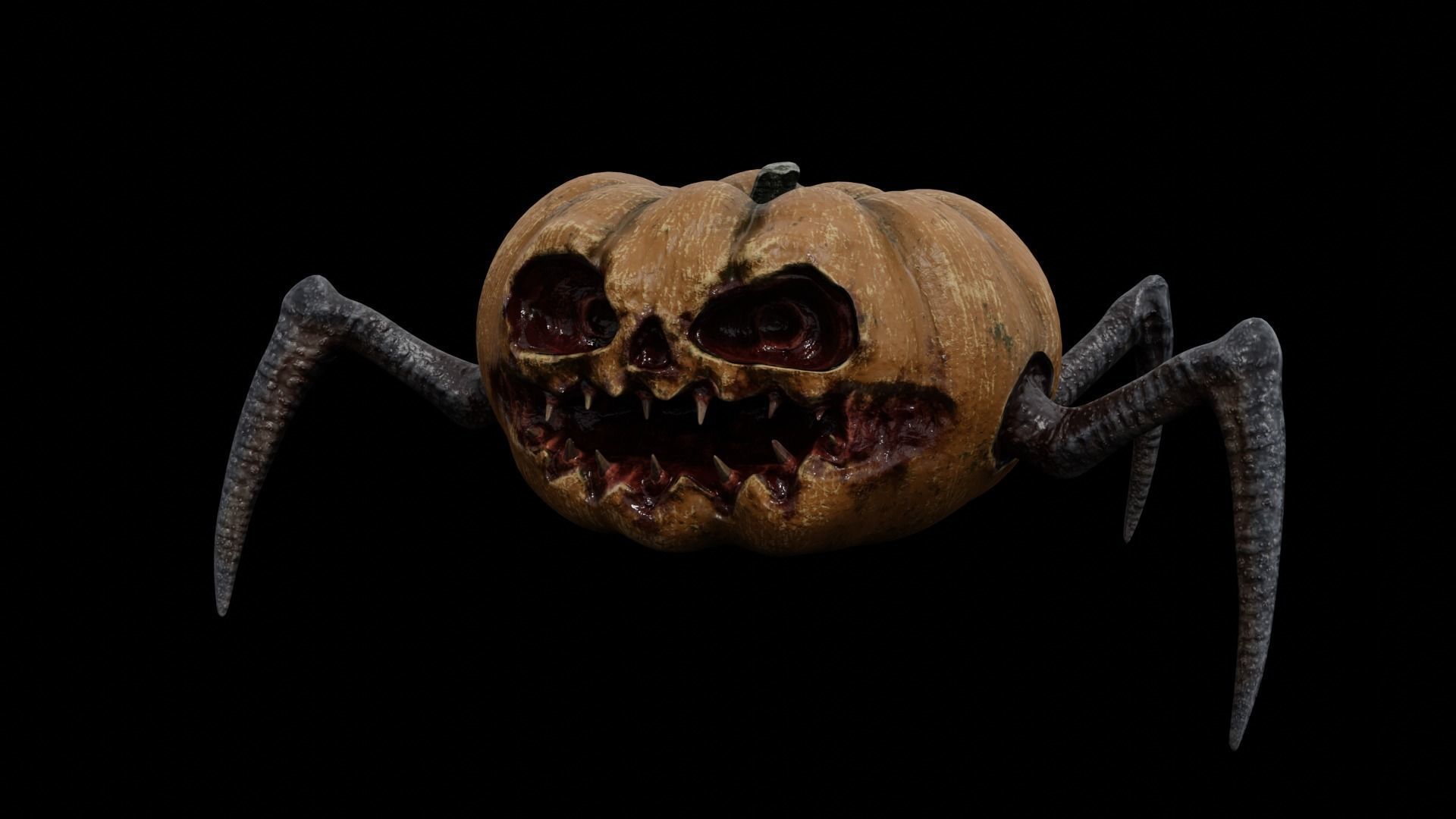 Halloween Pumpkin Monster Low-poly 3D model_8