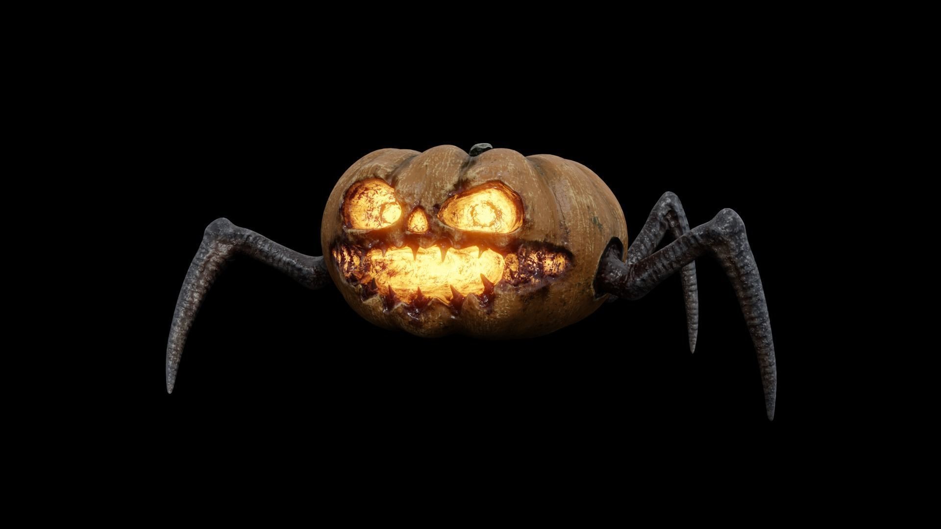 Halloween Pumpkin Monster Low-poly 3D model_4