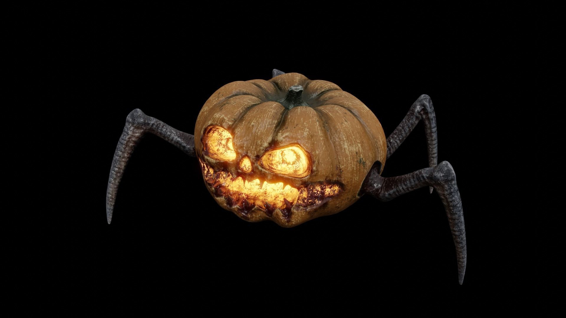 Halloween Pumpkin Monster Low-poly 3D model_20