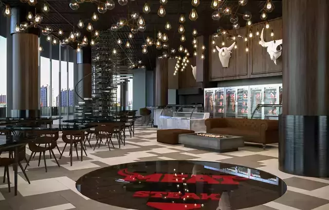 Restaurant Scene 02 3D Model