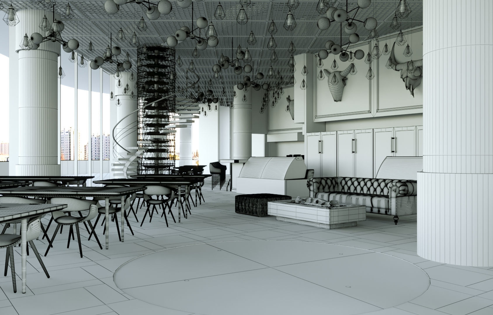 Restaurant Scene 02 3D Model 3D model_5