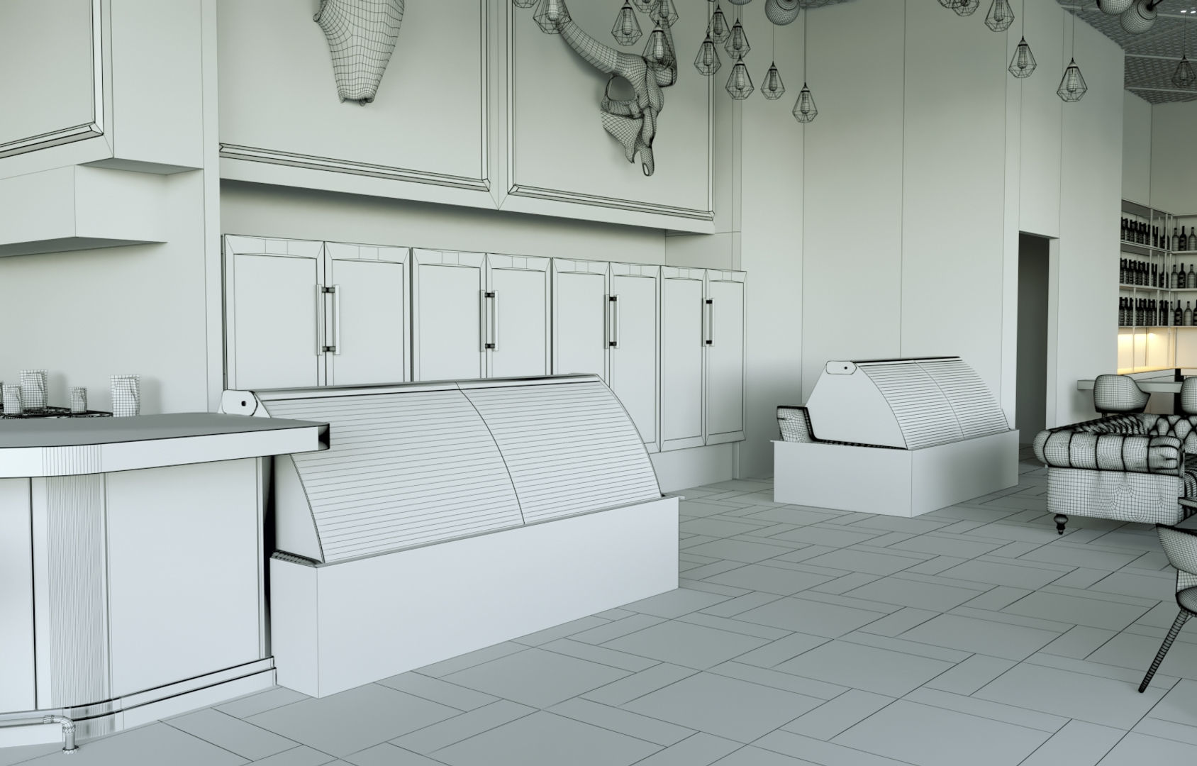 Restaurant Scene 02 3D Model 3D model_7