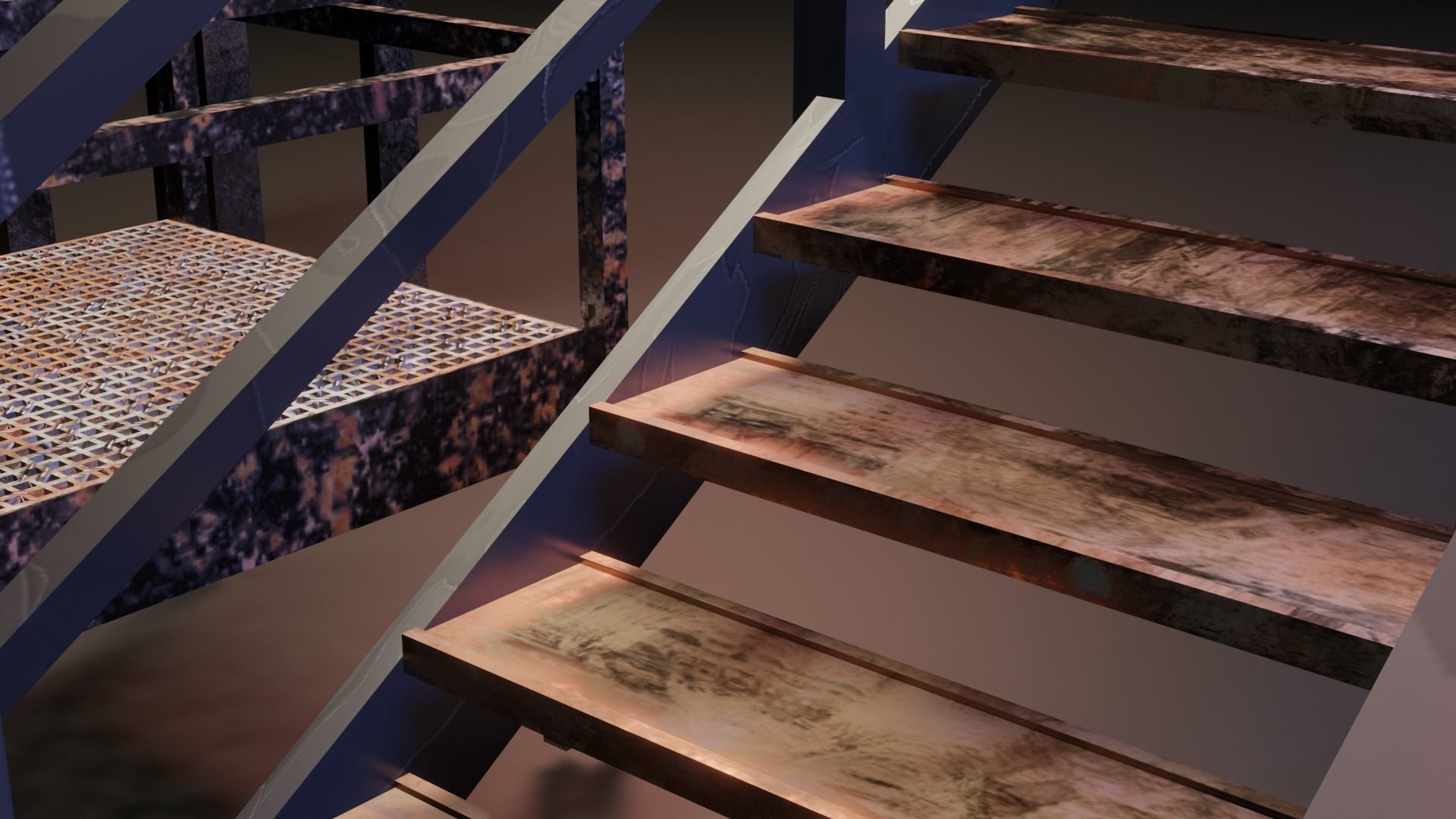 17 PBR Low Poly Stairs Low-poly 3D model_18