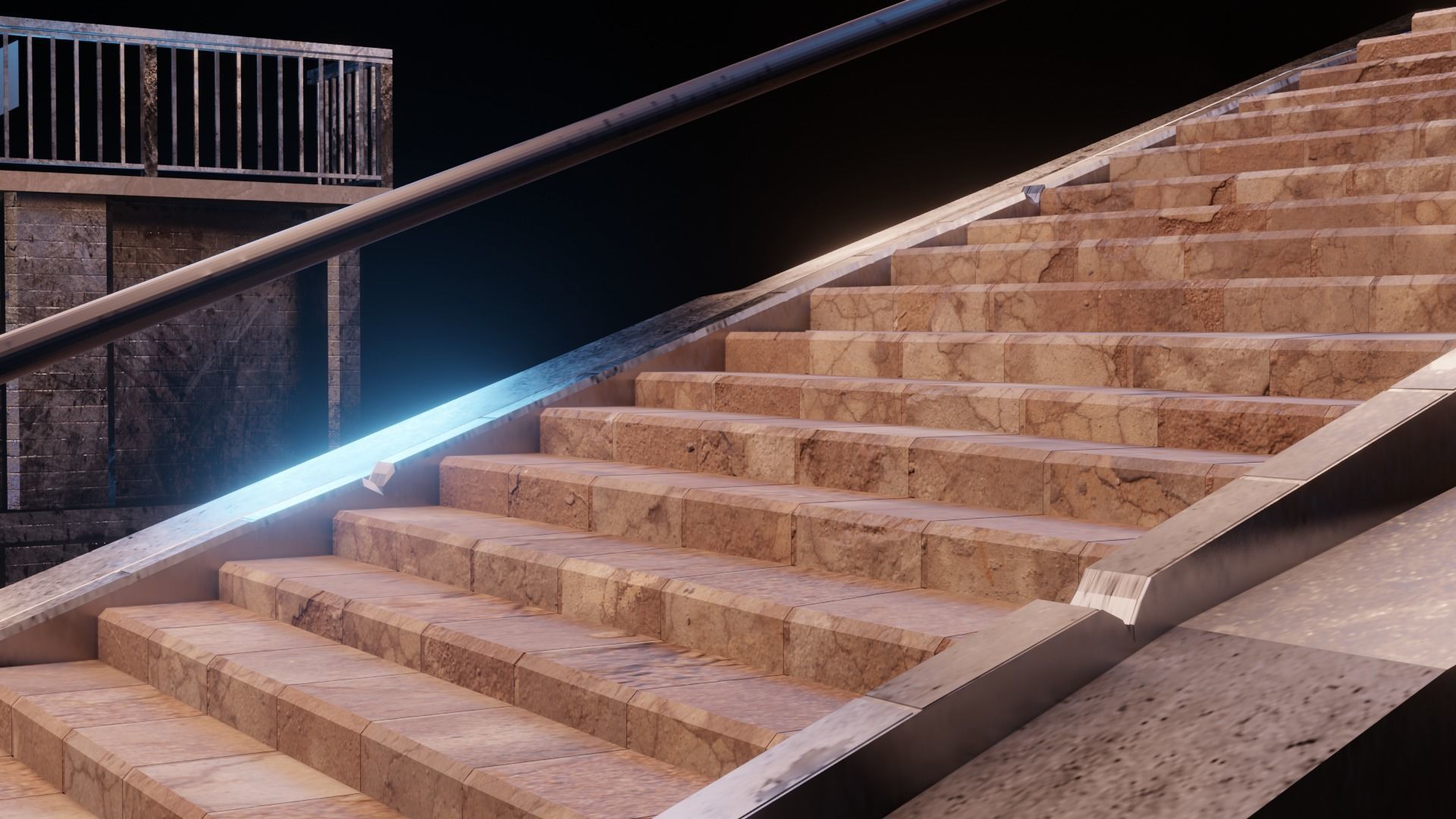 17 PBR Low Poly Stairs Low-poly 3D model_4