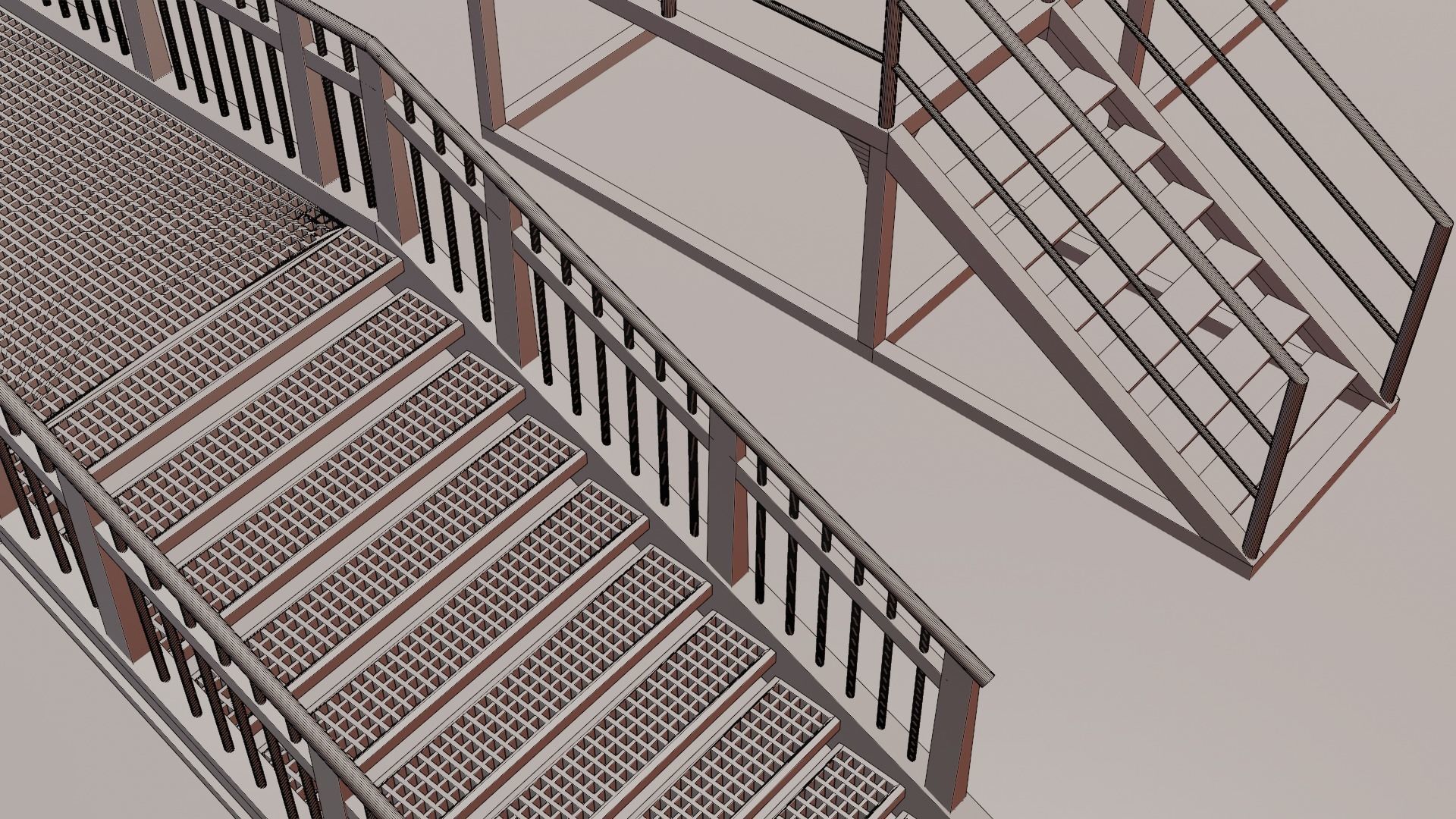 17 PBR Low Poly Stairs Low-poly 3D model_8