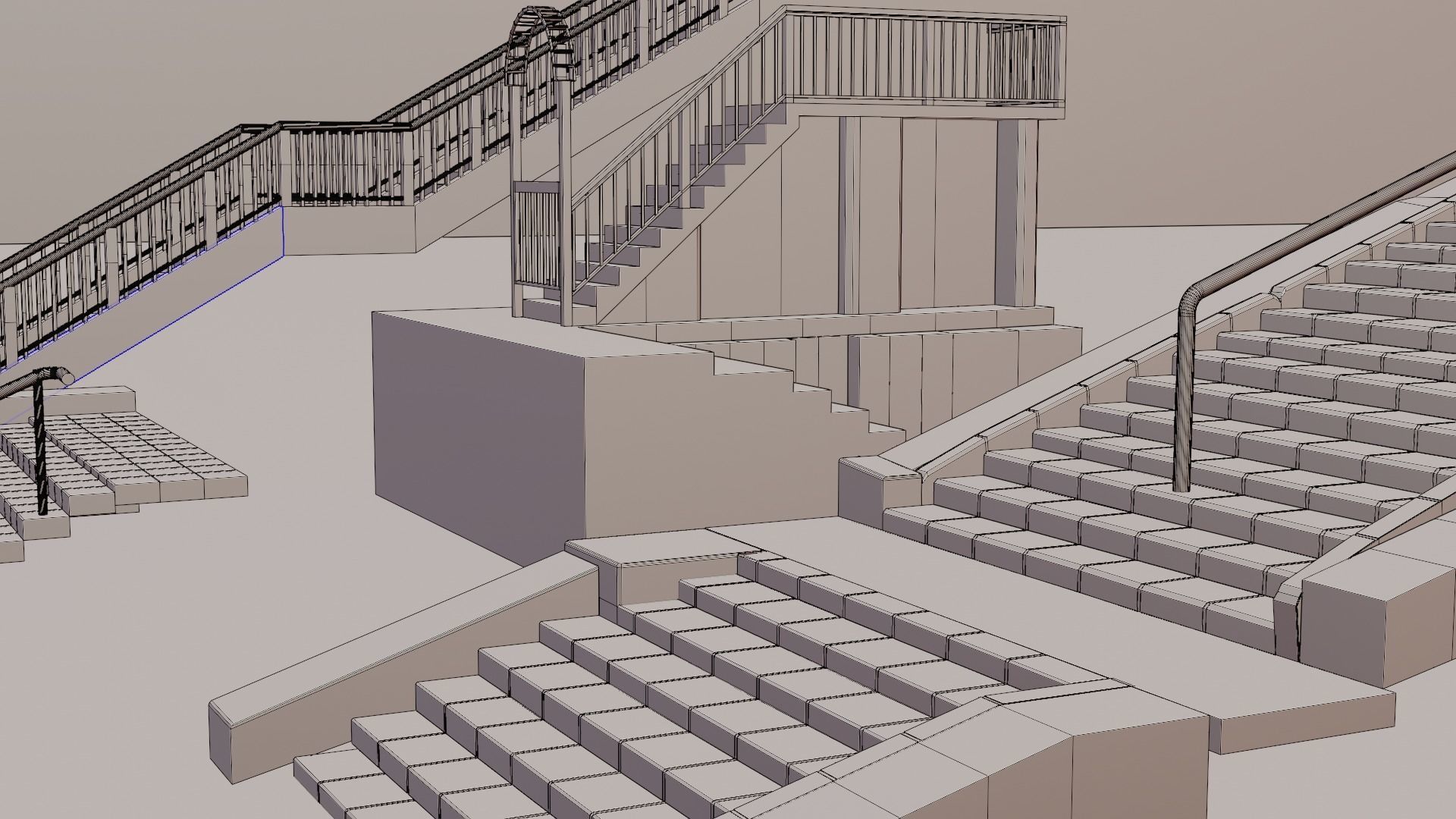 17 PBR Low Poly Stairs Low-poly 3D model_10