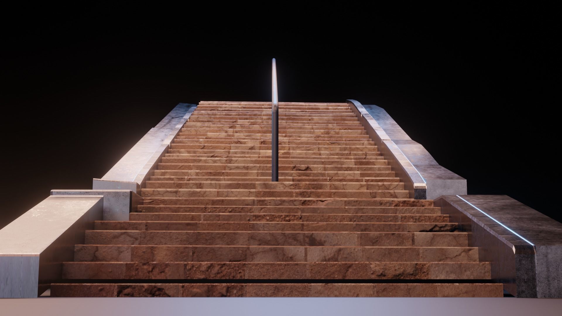 17 PBR Low Poly Stairs Low-poly 3D model_3