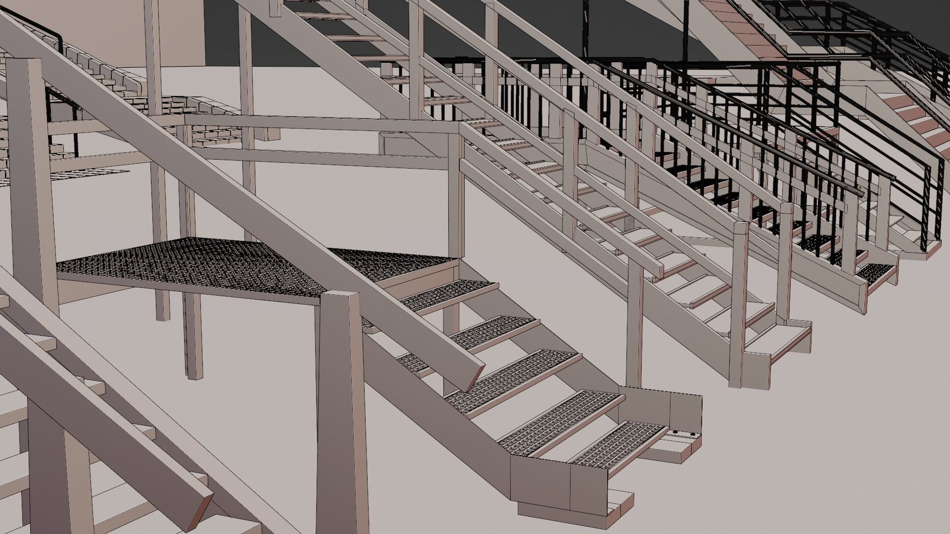 17 PBR Low Poly Stairs Low-poly 3D model_7
