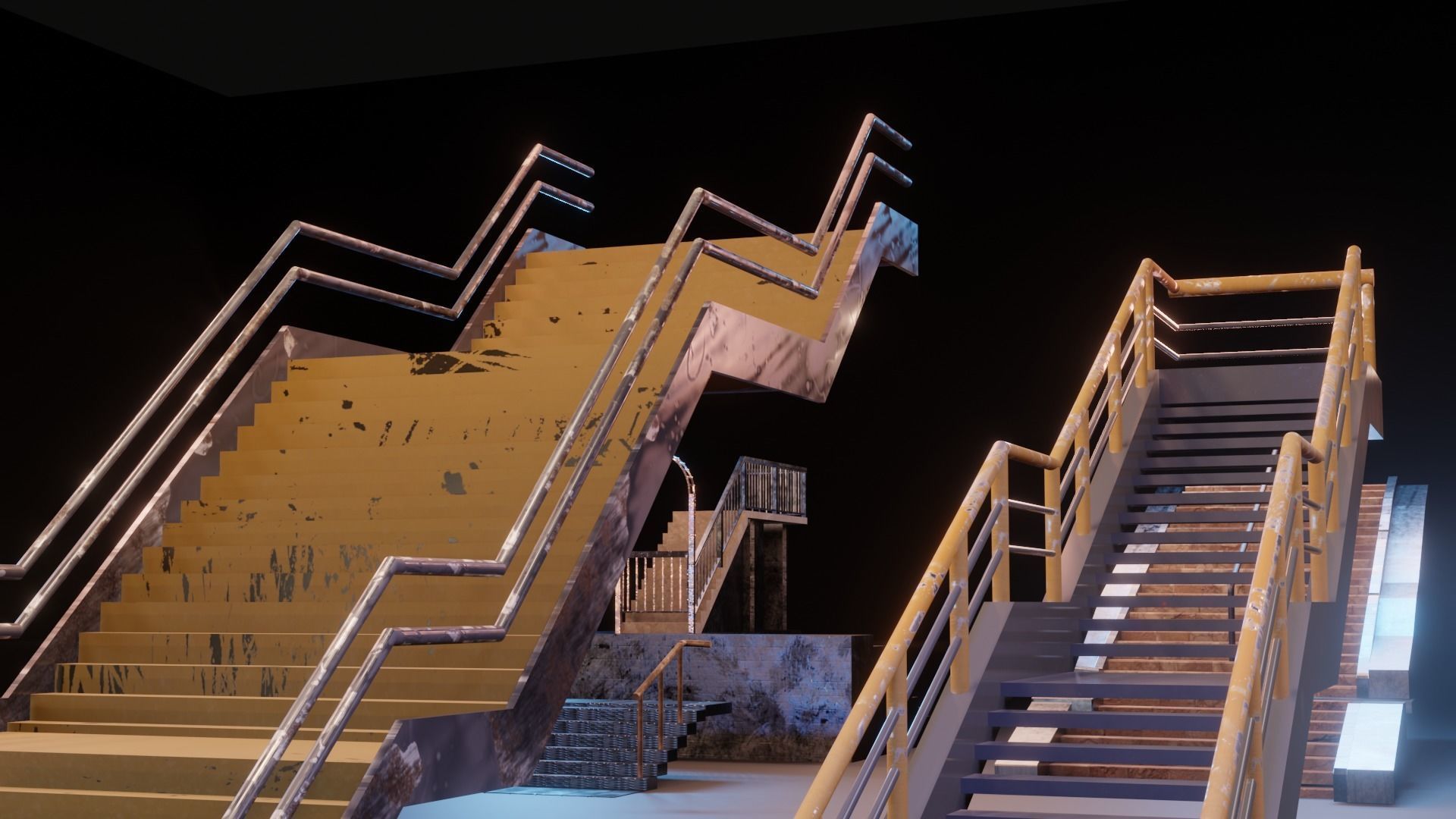 17 PBR Low Poly Stairs Low-poly 3D model_17