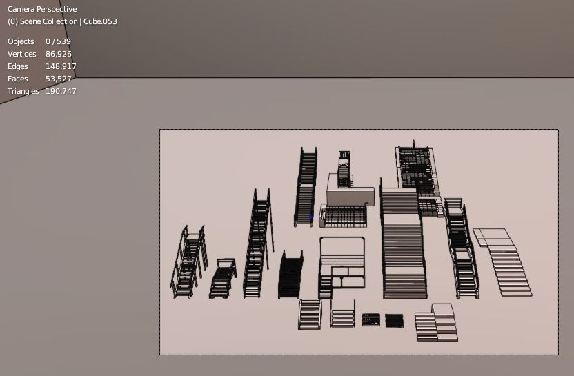 17 PBR Low Poly Stairs Low-poly 3D model_11