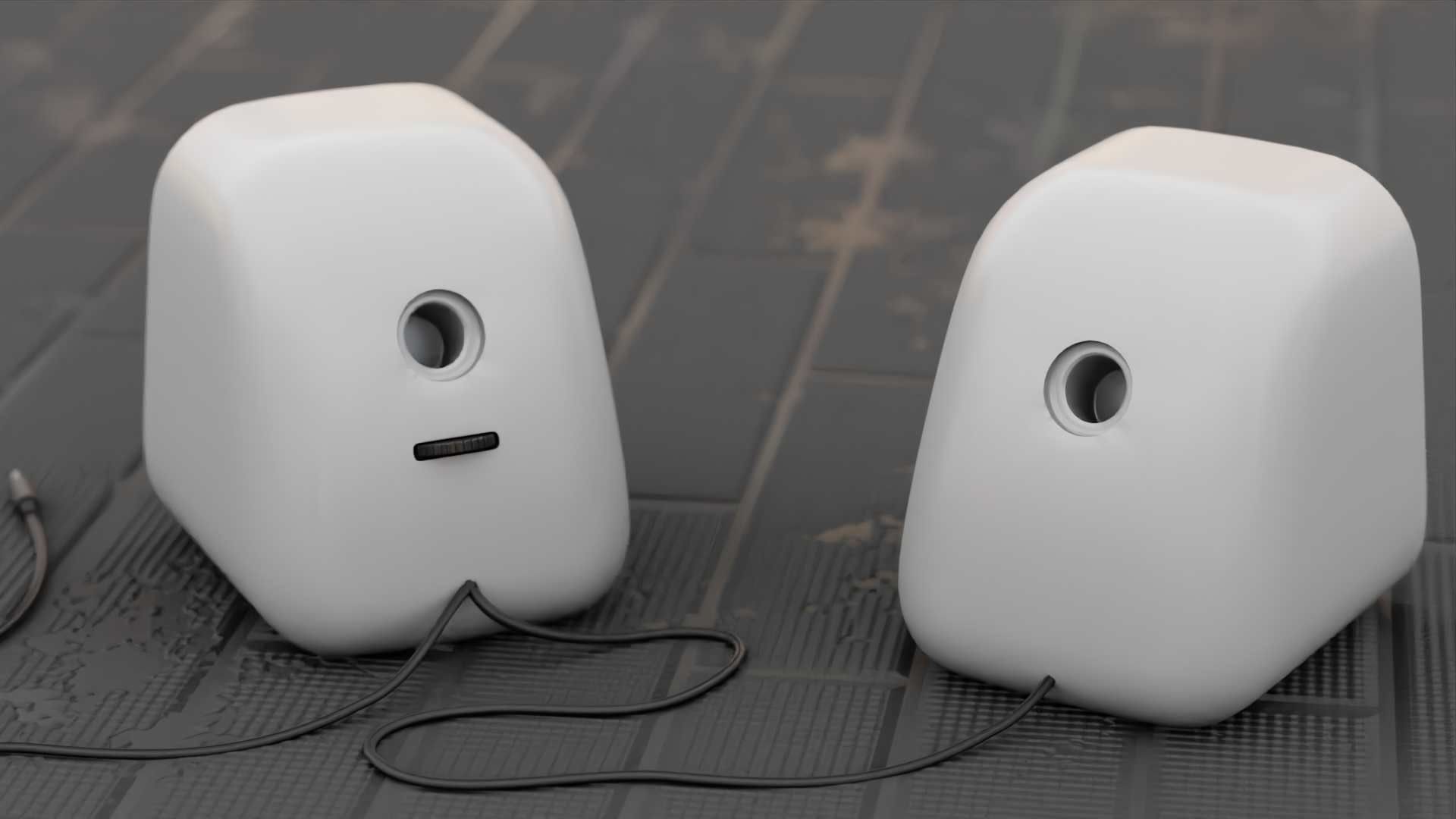 SPEAKERS two on table 3D model_10